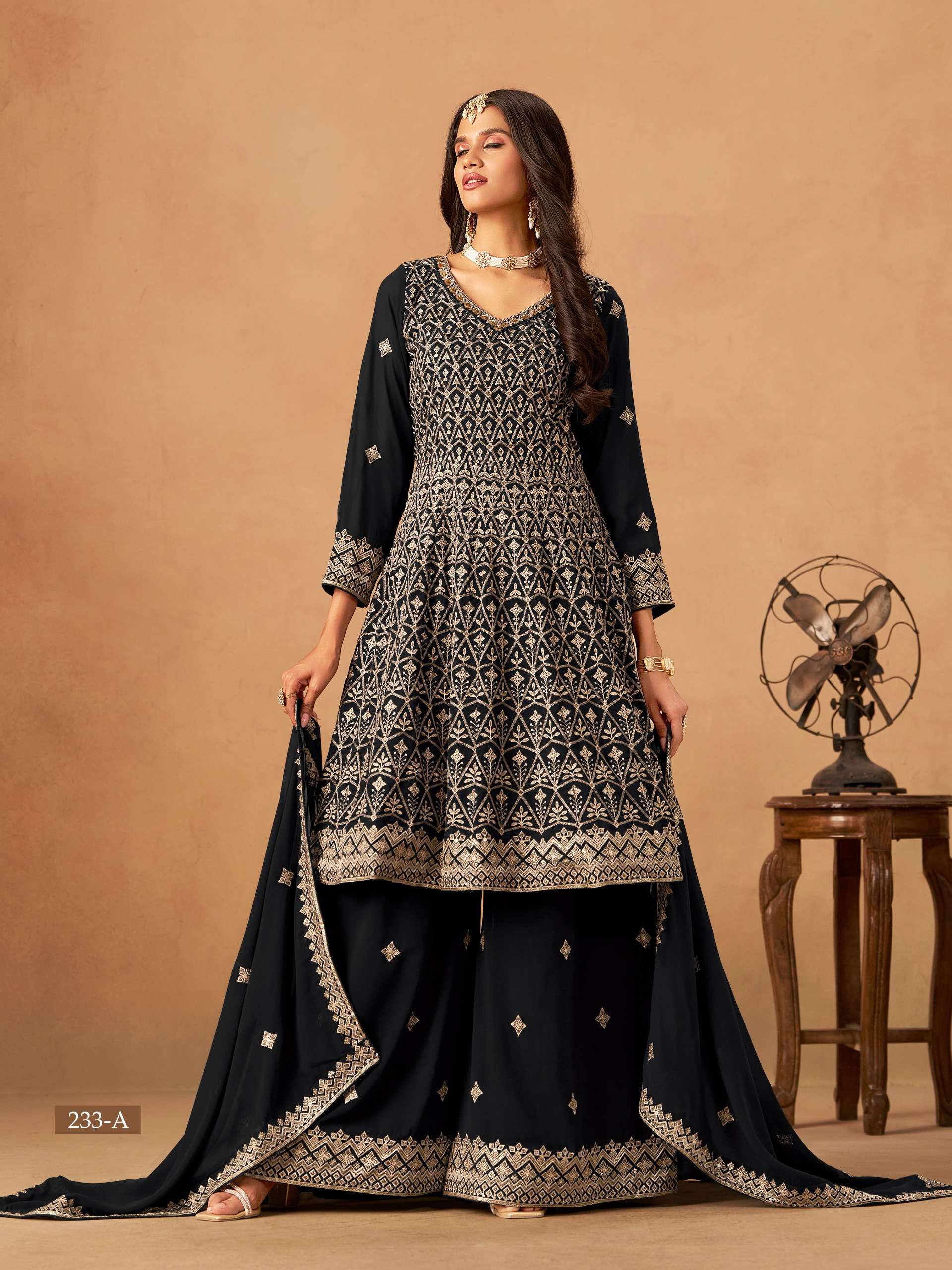 DANI CREATION AANAYA VOL 233 GEORGETTE HEAVY EMBROIDERED DESIGNER WEDDING WEAR SUIT