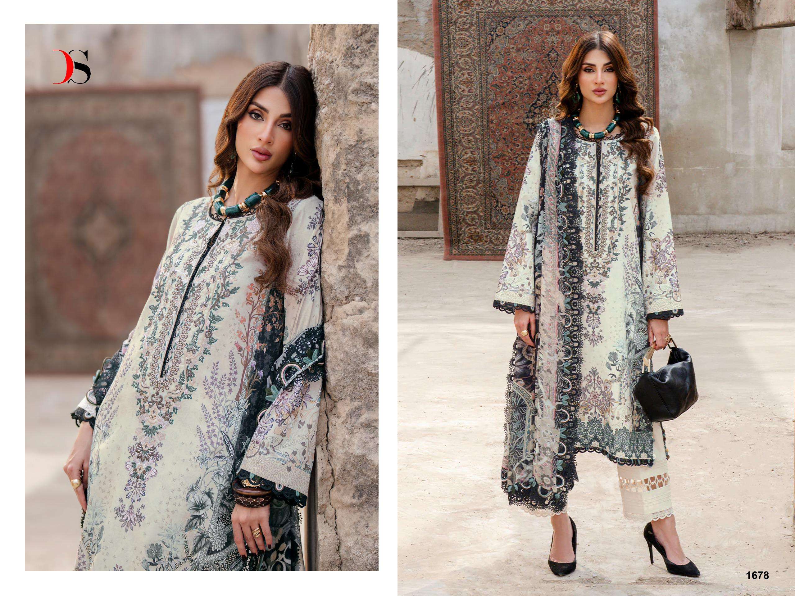 DEEPSY SUITS JADE BLISS LAWN 25 VOL 4 COTTON PATCH EMBROIDERY WORK SALWAR KAMEEZ 