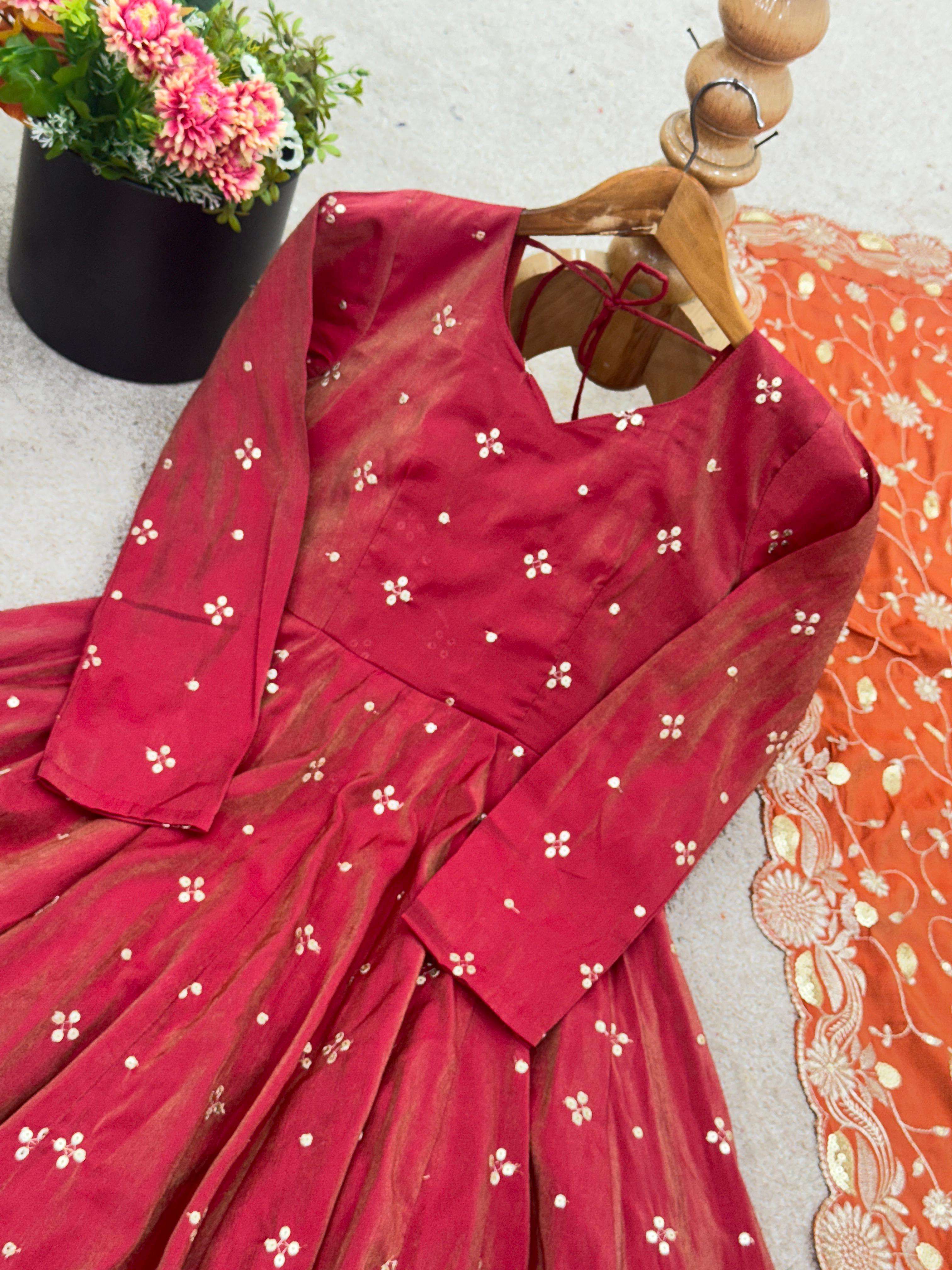 JF 031 SILK HEAVY EMBROIDERD DESIGNER ETHNIC WEAR LADIES SUIT