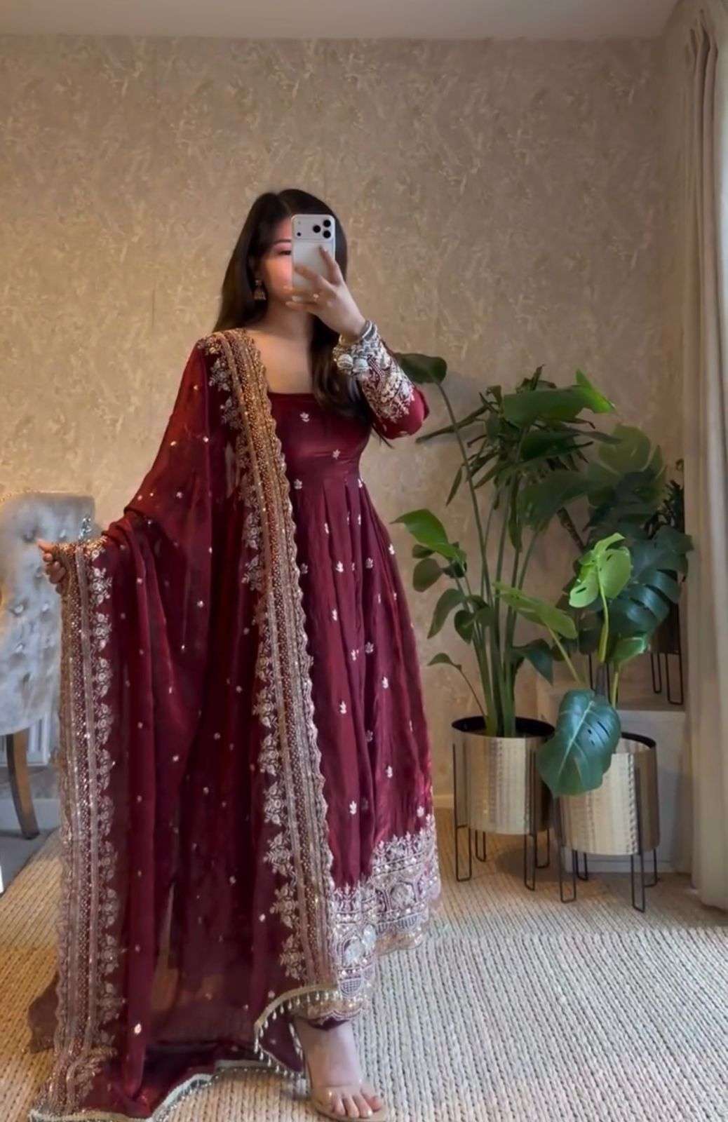 JF 033 GEORGETTE DESIGNER PARTY WEAR GOWN BOTTOM AND DUPATTA SET 
