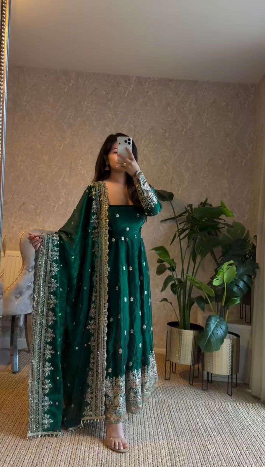 JF 033 GEORGETTE DESIGNER PARTY WEAR GOWN BOTTOM AND DUPATTA SET 