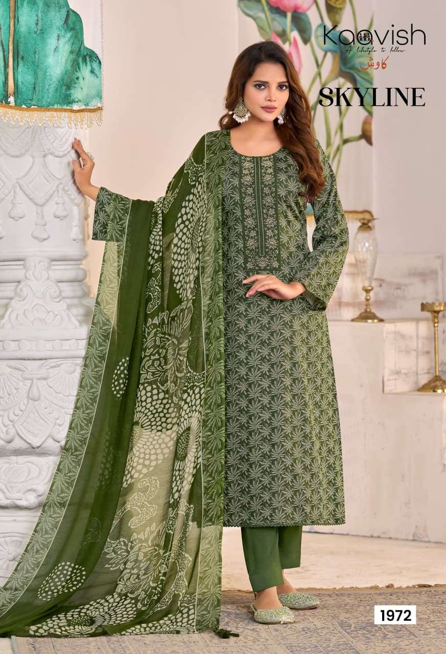 KAAVISH SKYLINE JAM COTTON DIGITAL PRINT WITH FANCY EMBROIDERY WORK SUIT