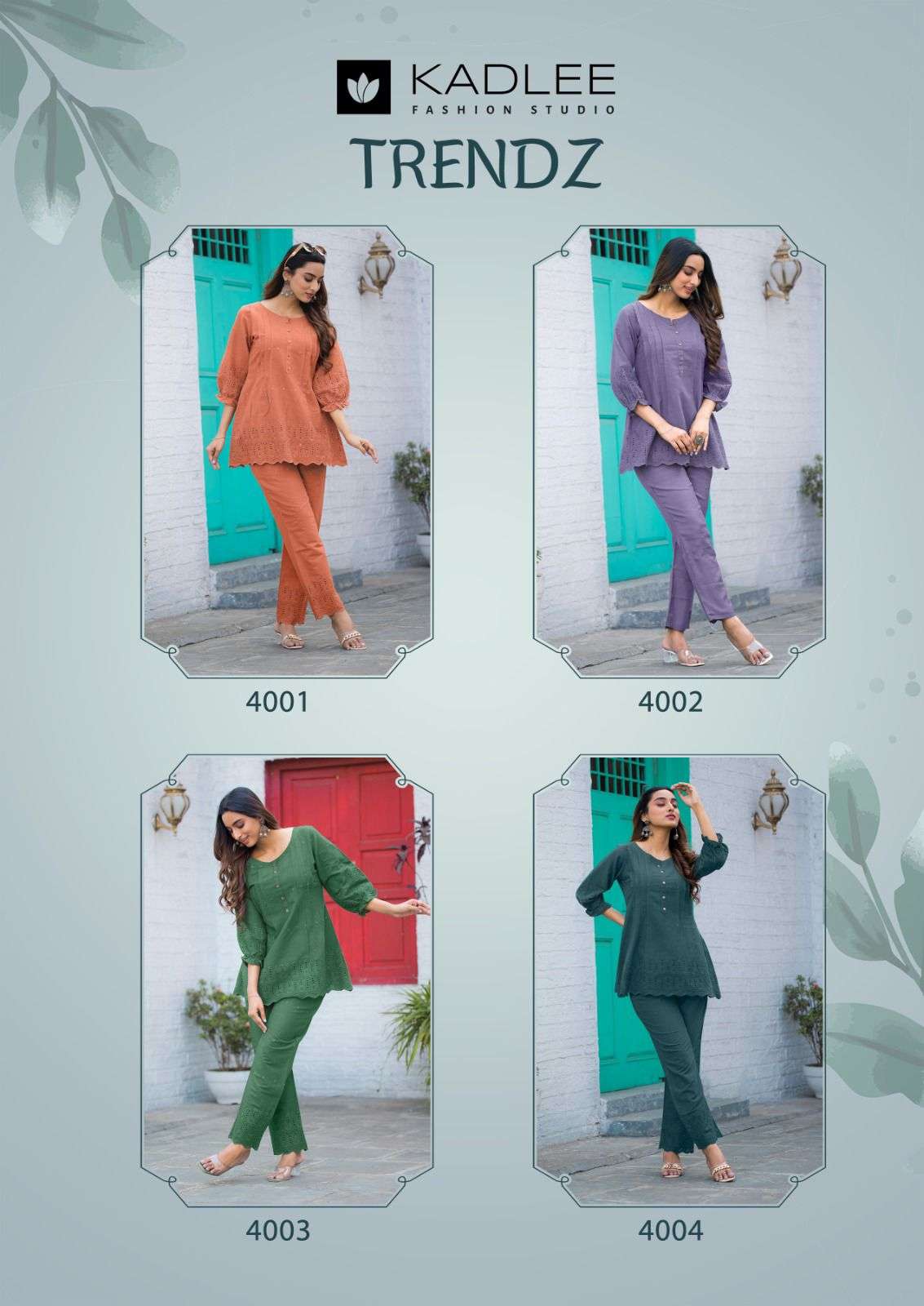 KADLEE FASHION TRENDZ SCHIFLI COTTON FANCY SUMMER WEAR LOOK LADIES CO-ORD SET