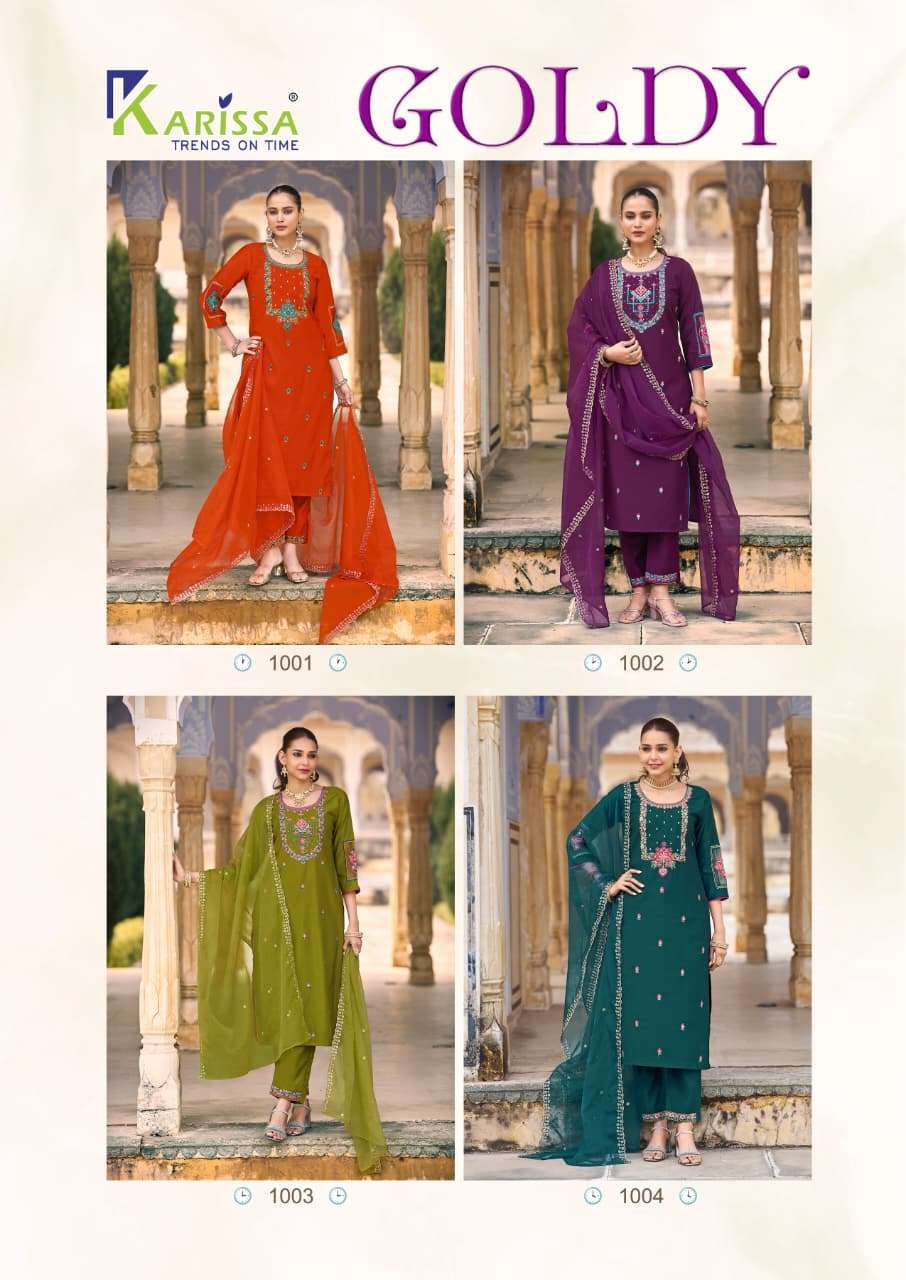 KARISSA GOLDY VISCOSE FANCY WORKS LADIES 3PIECE SET COLLECTION 
