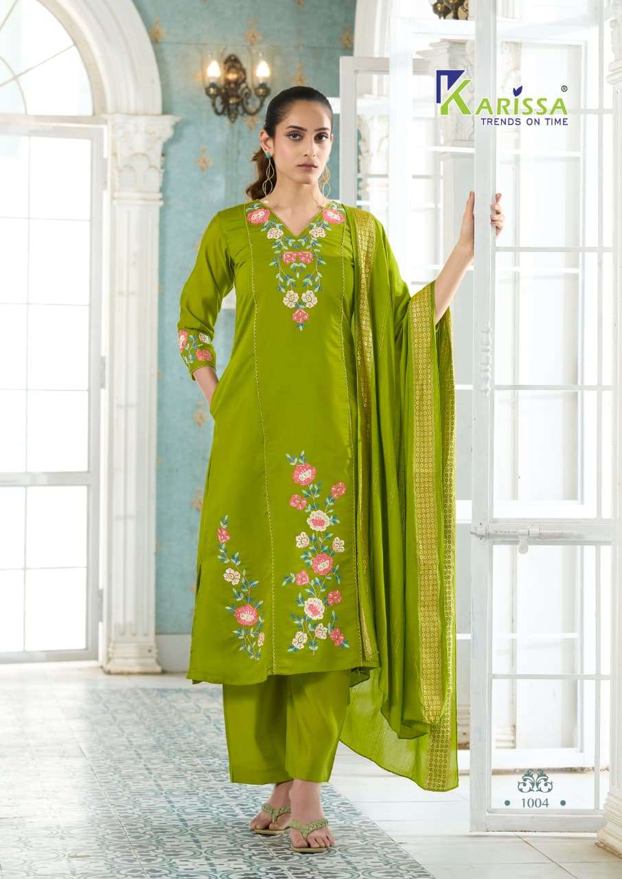 KARISSA ORION VISCOSE BEAUTIFUL DESIGNER WORK LADIES 3PIECE SET COLLECTION 