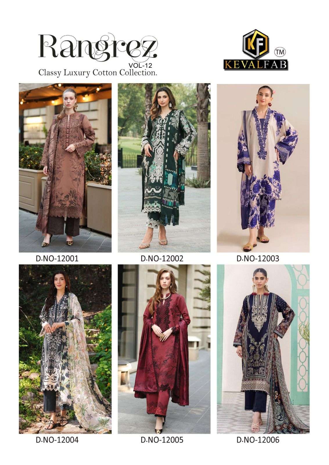 KEVAL FAB RANGREZ VOL 12 COTTON DIGITAL PRINTS SALWAR SUIT	