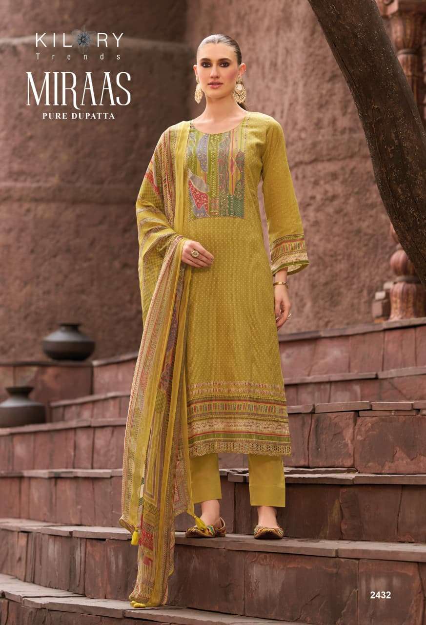 KILORY TRENDS MIRAAS LAWN COTTON DIGITAL PRINT WITH EMBROIDERY WORK SUIT
