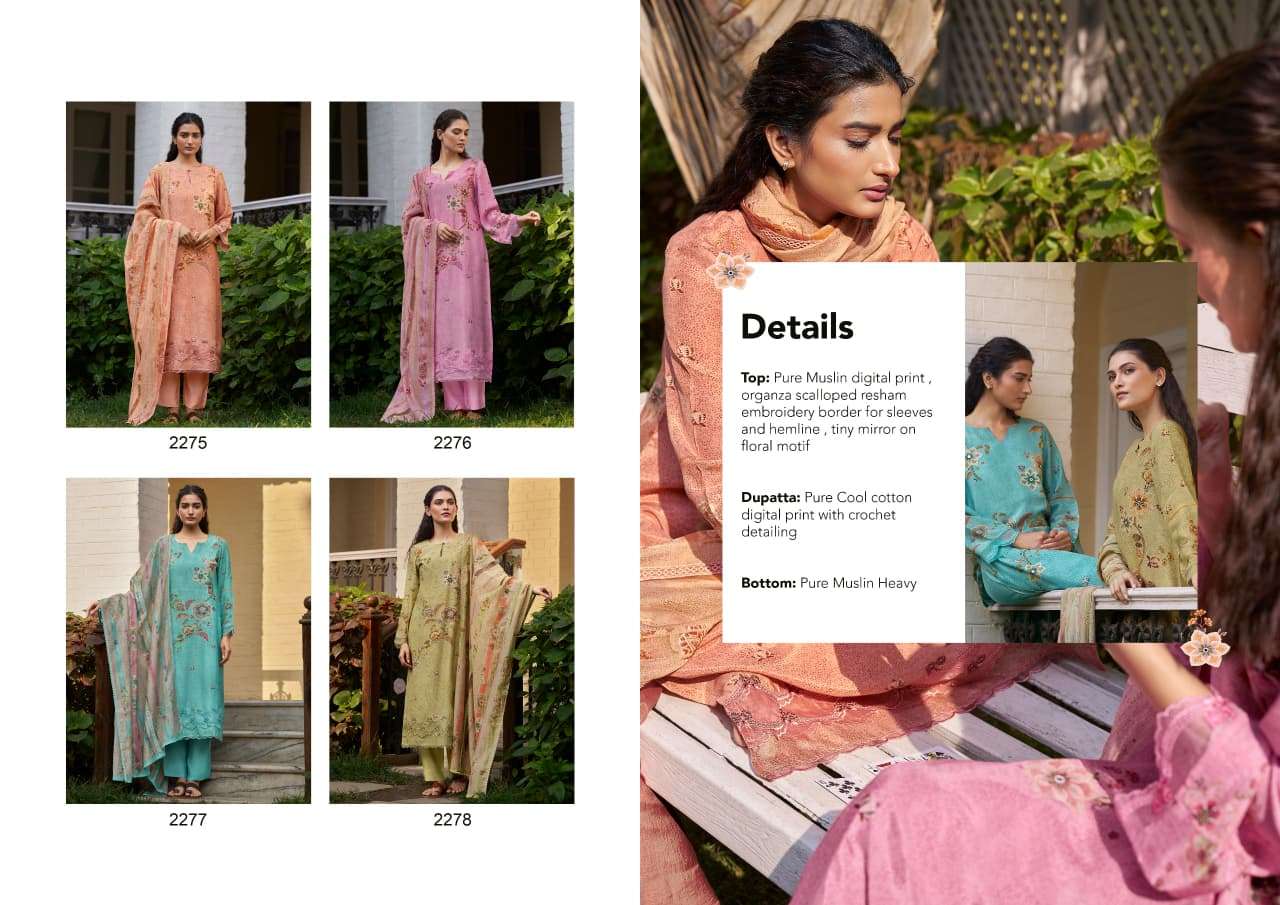 KIMORA MEHFIL VOL 58 MUSLIN DIGITAL PRINT WITH DESIGNER WORK LADIES SUIT