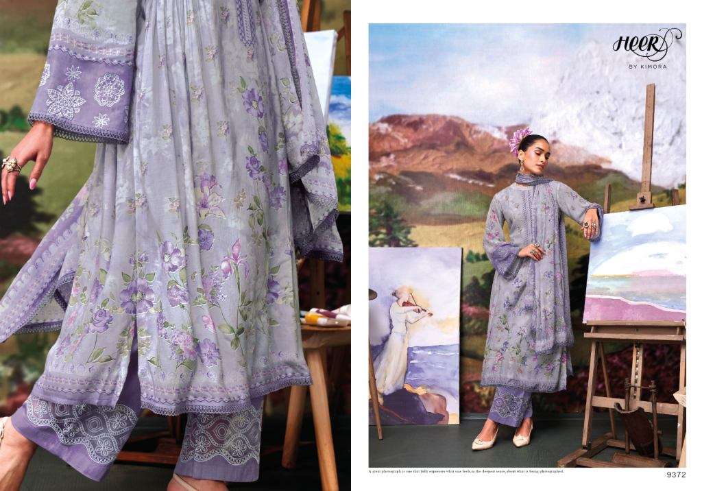 KIMORA TASVEER VOL 62 MUSLIN DIGITAL PRINT WITH EMBROIDERY DESIGNER WORK SUIT