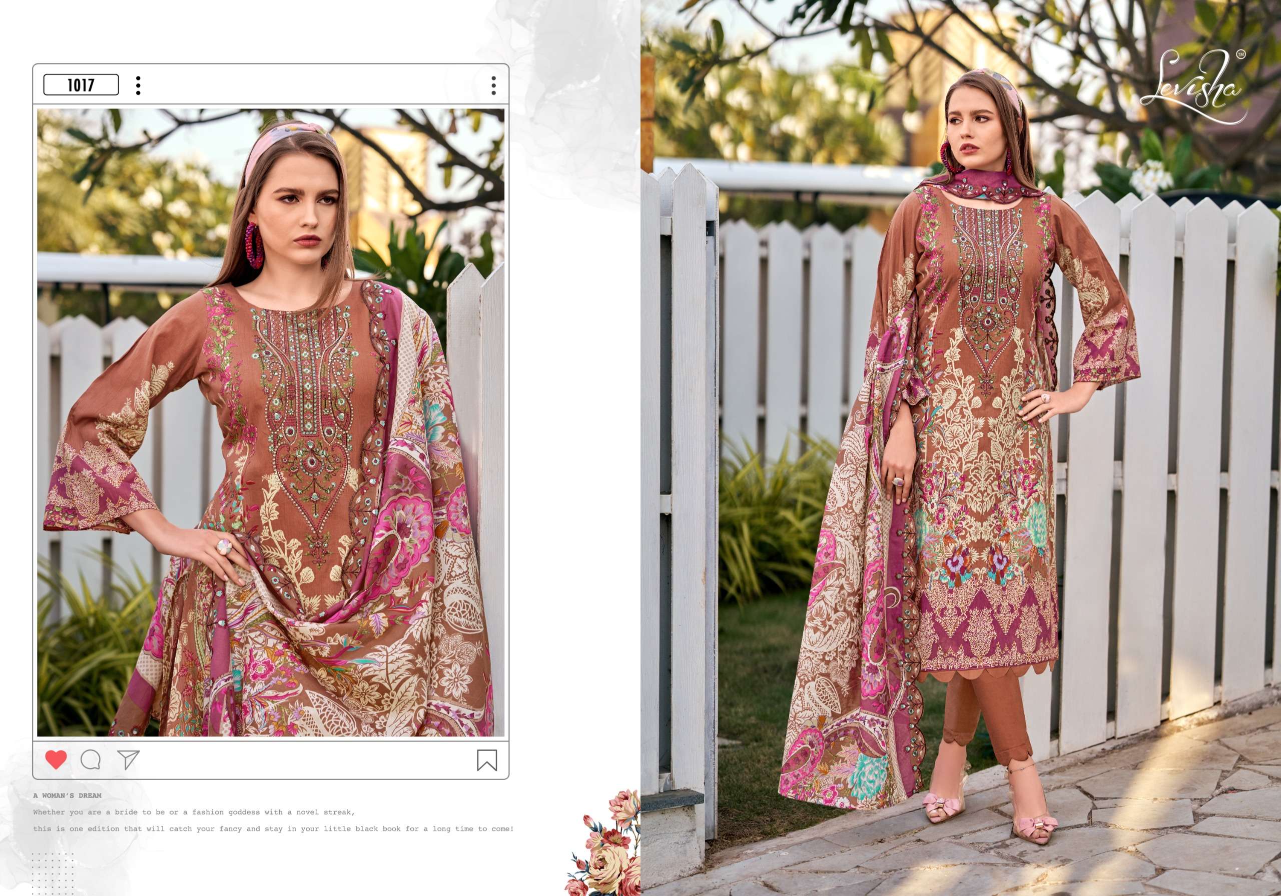 LEVISHA MARIYAM VOL 2 LAWN COTTON DIGITAL PAKISTANI STYLE PRINT WITH WORK SUIT