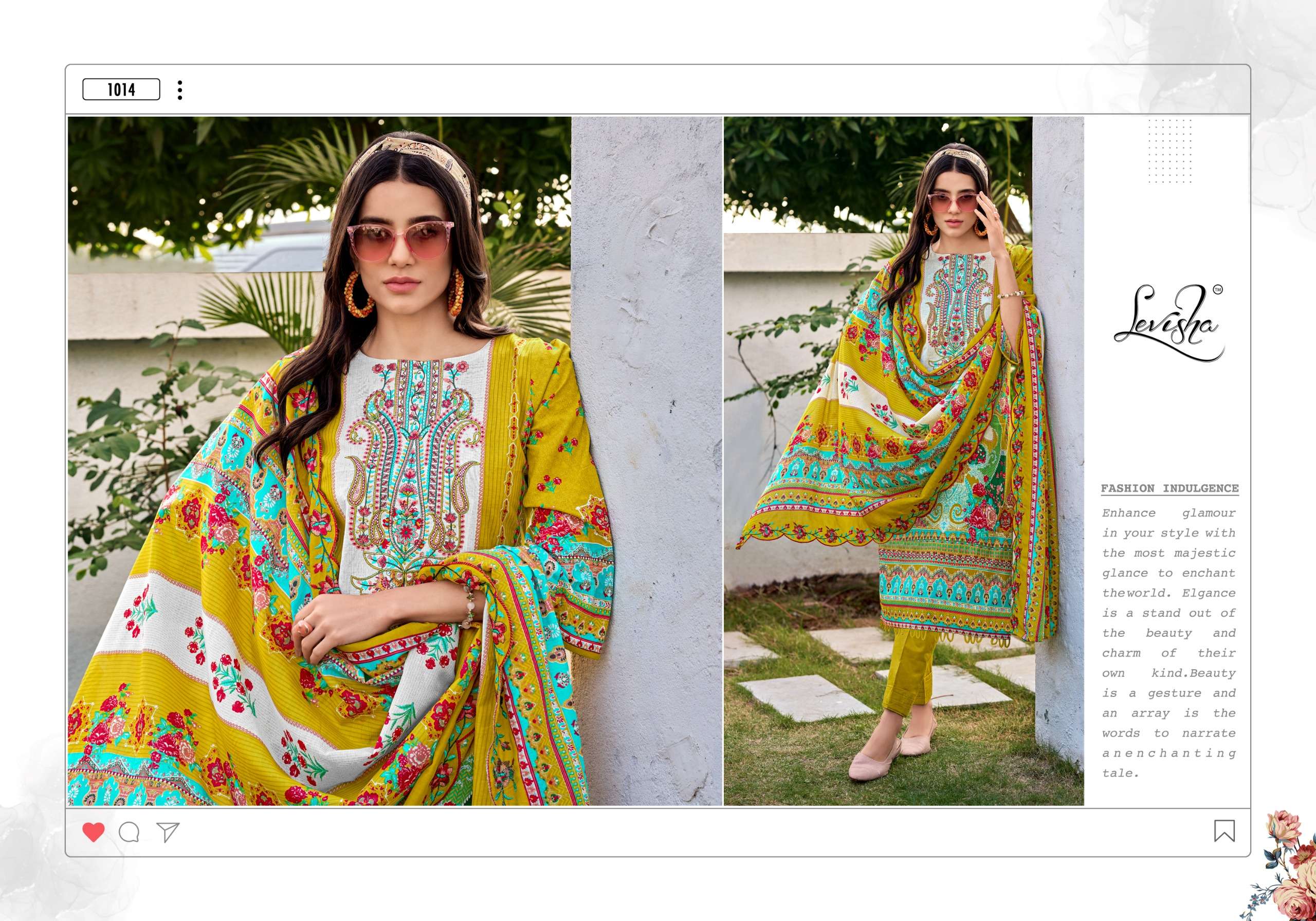 LEVISHA MARIYAM VOL 2 LAWN COTTON DIGITAL PAKISTANI STYLE PRINT WITH WORK SUIT