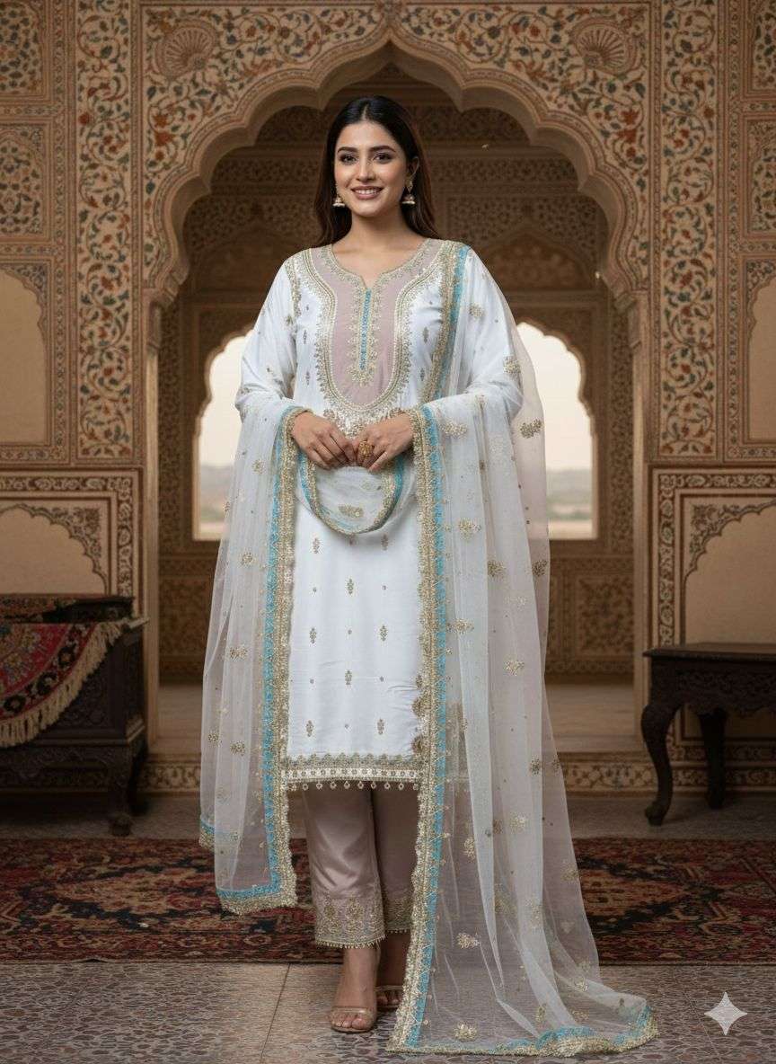 LG 2068 SILK HEAVY BEAUTIFUL EMBROIDERED DESIGNER FESTIVE WEAR SUIT