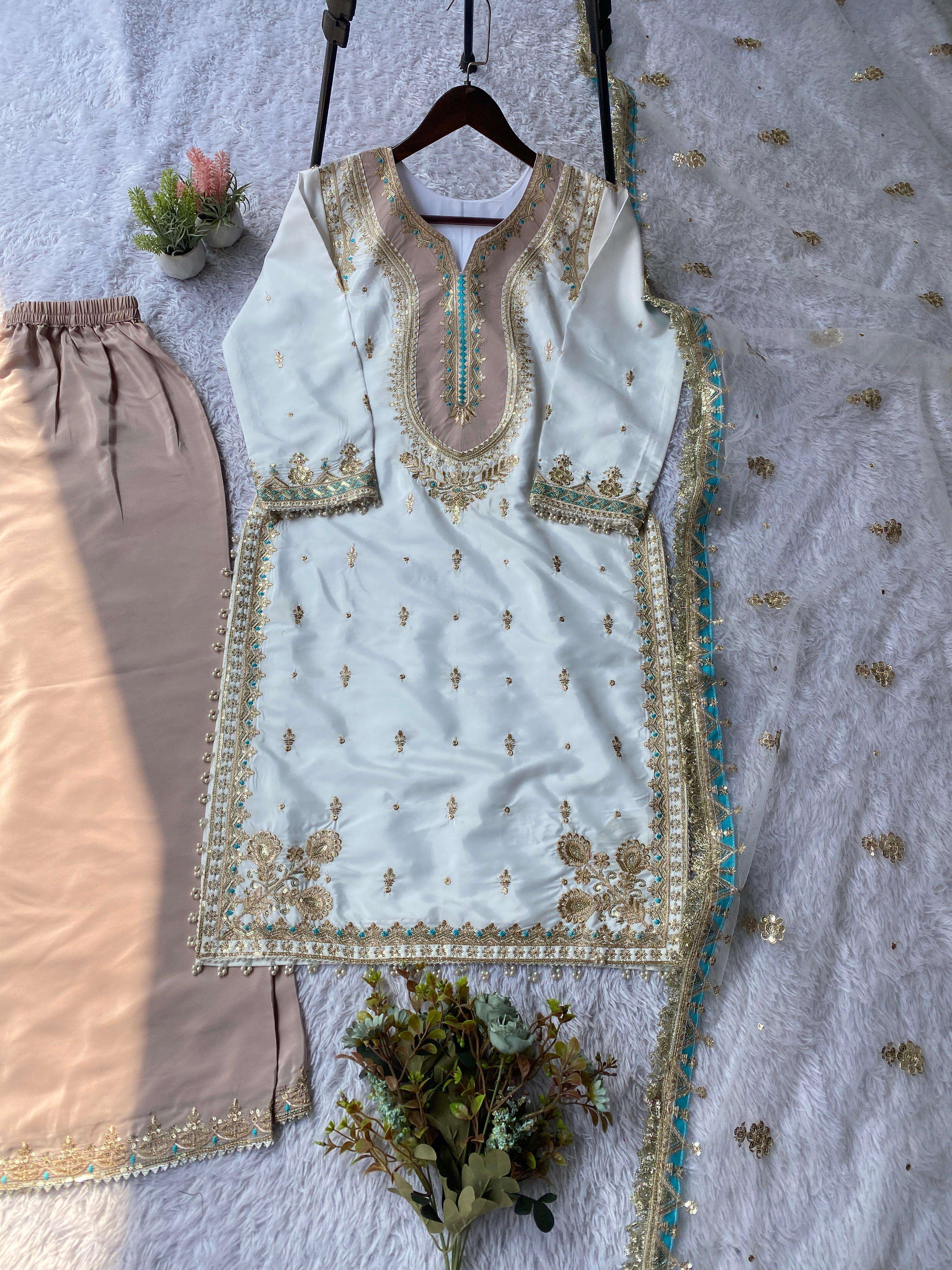 LG 2068 SILK HEAVY BEAUTIFUL EMBROIDERED DESIGNER FESTIVE WEAR SUIT