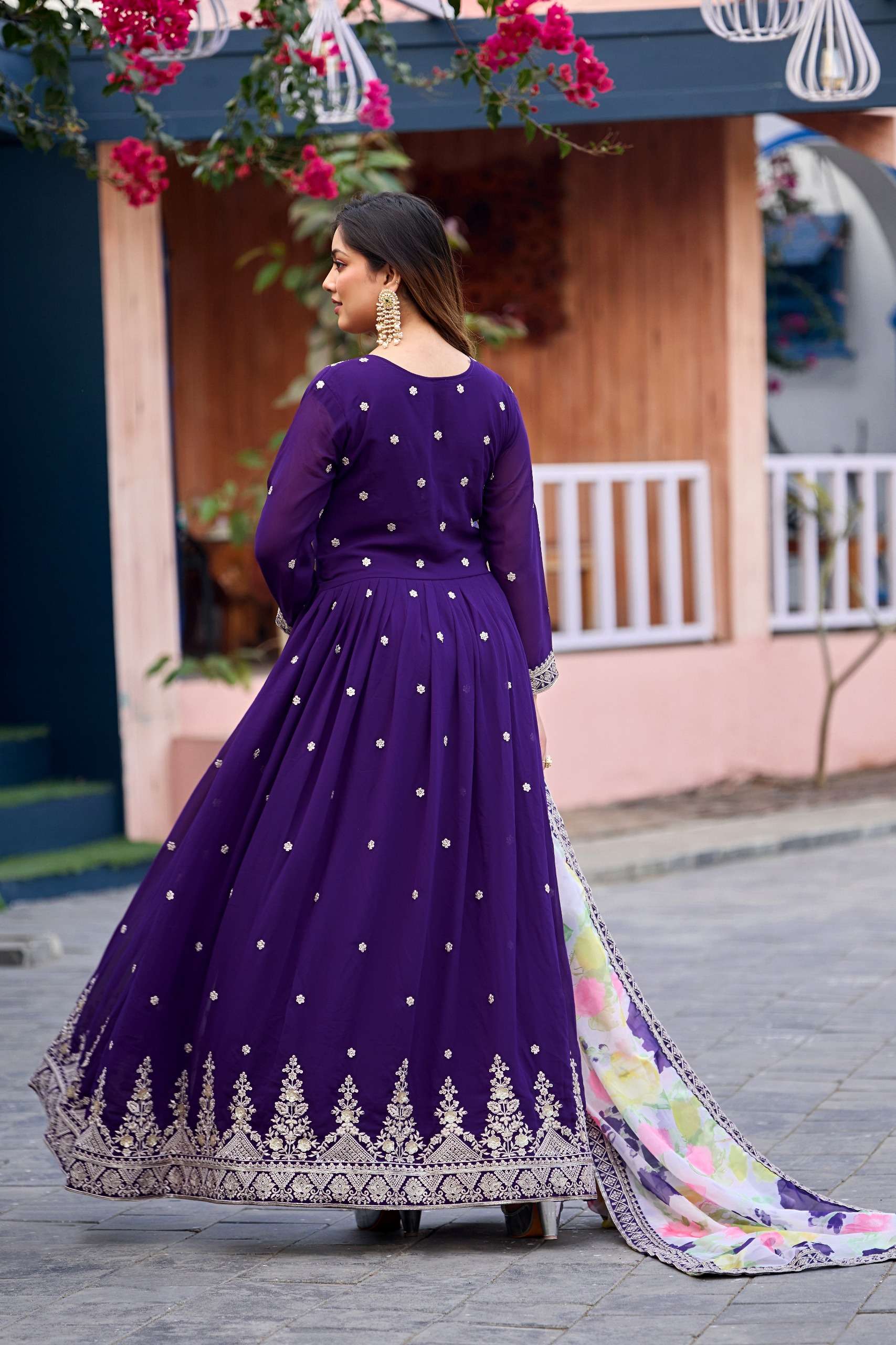MF DF 5 & 6 GEORGETTE DESIGNER PARTY WEAR GOWN WITH DUPATTA SET 