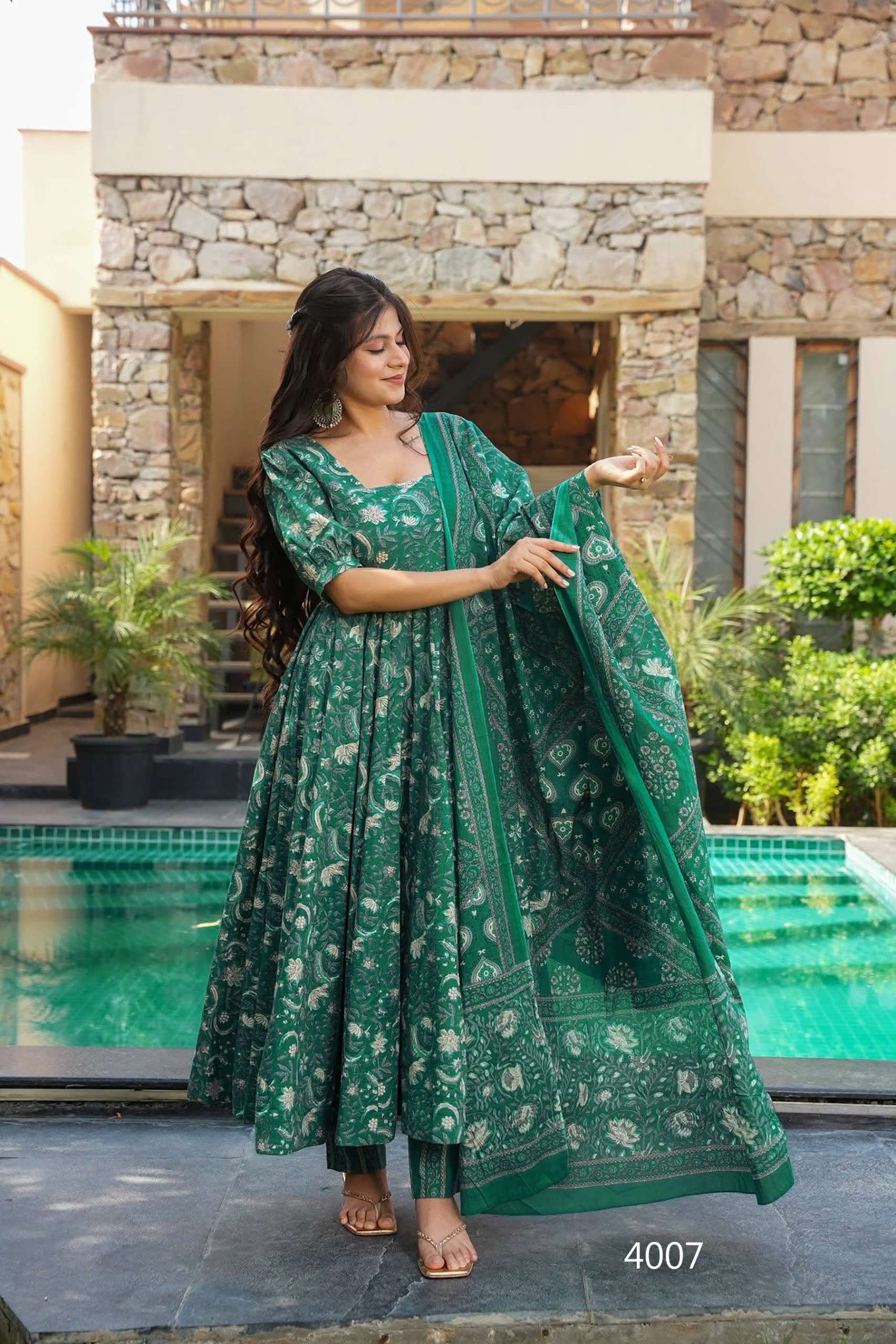 MF VYOMA VOL 4 MUSLIN DIGITAL PRINTED FANCY ANARKALI KURTI  WITH BOTTOM AND DUPATTA 