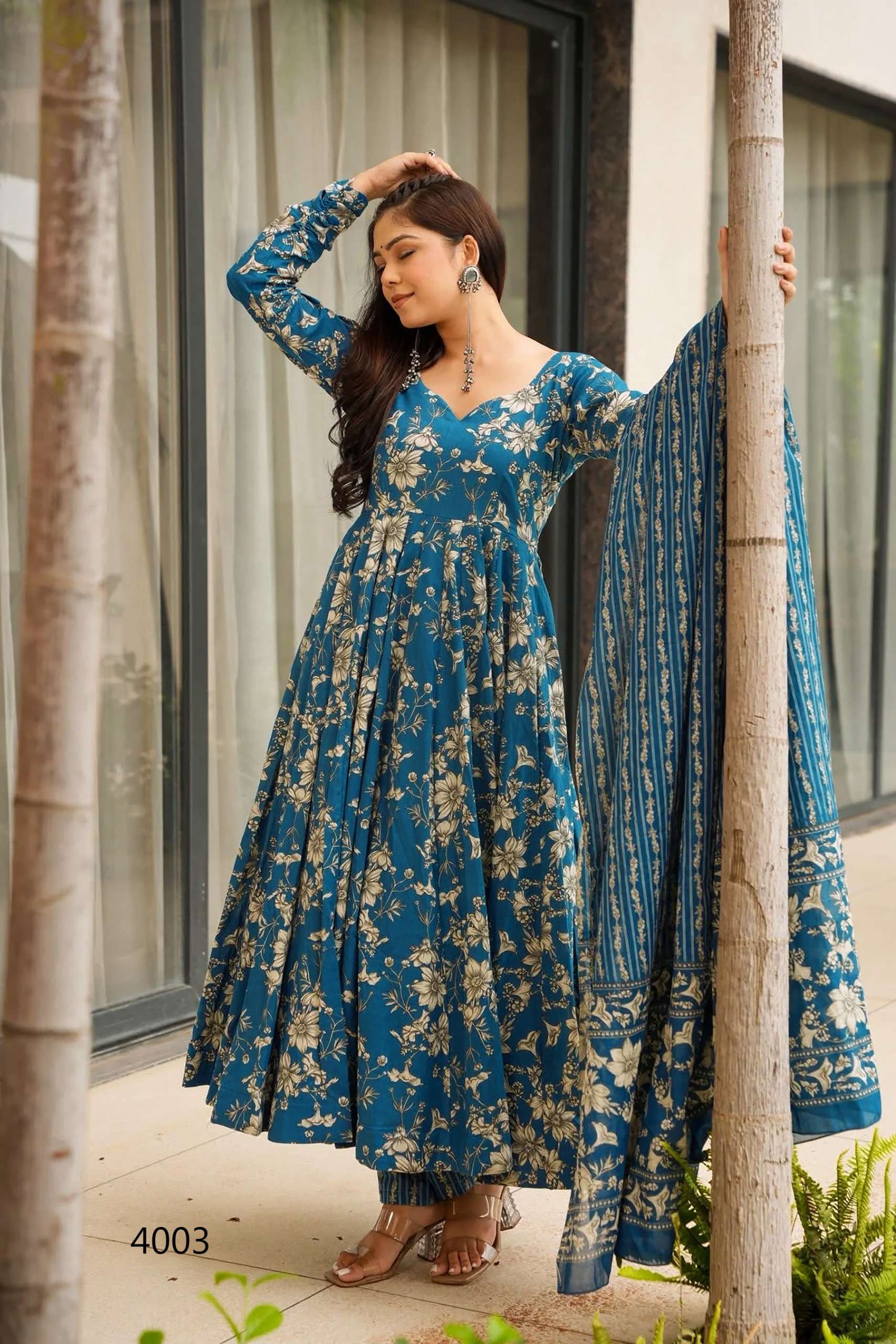 MF VYOMA VOL 4 MUSLIN DIGITAL PRINTED FANCY ANARKALI KURTI  WITH BOTTOM AND DUPATTA 