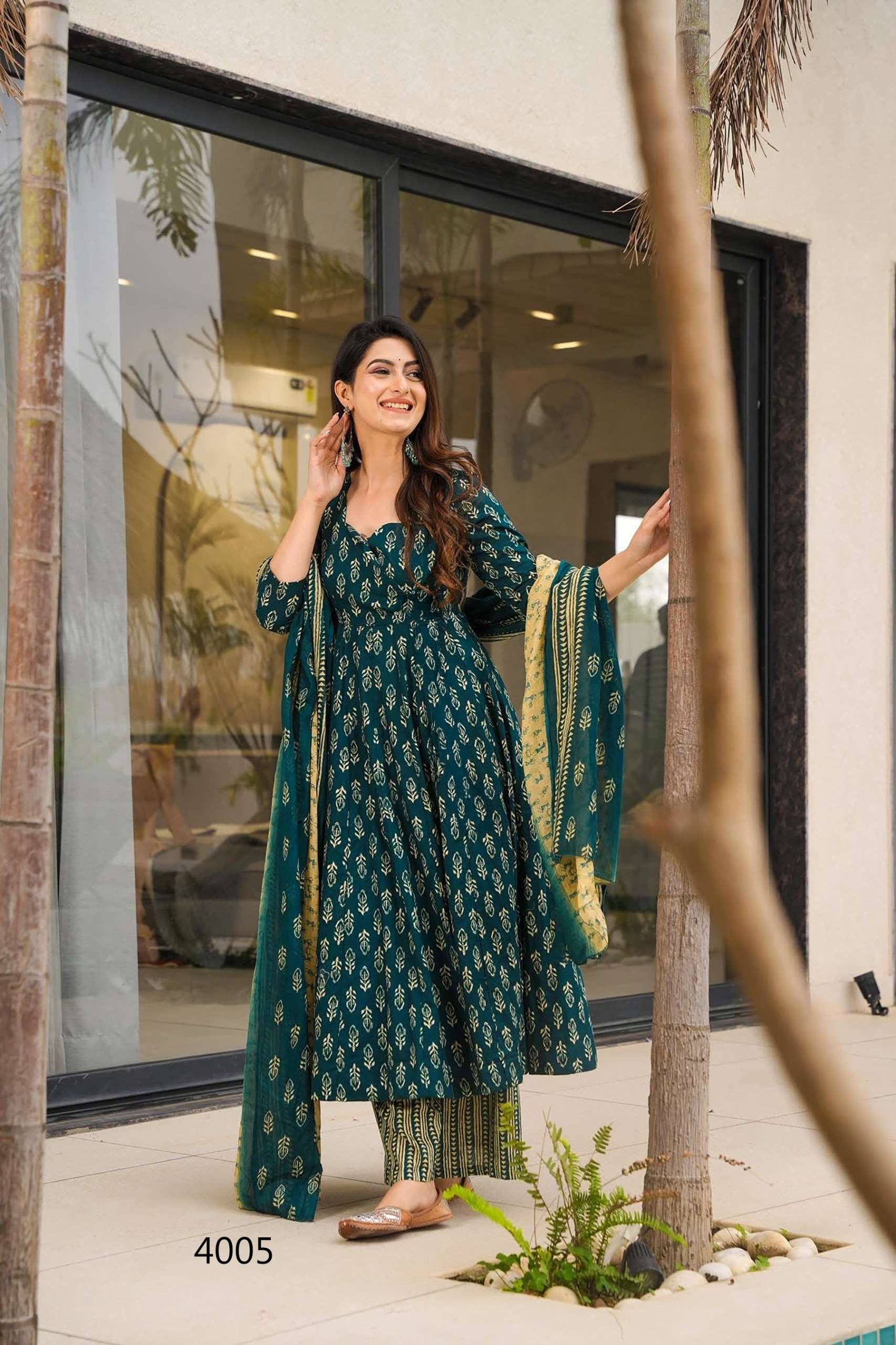 MF VYOMA VOL 4 MUSLIN DIGITAL PRINTED FANCY ANARKALI KURTI  WITH BOTTOM AND DUPATTA 