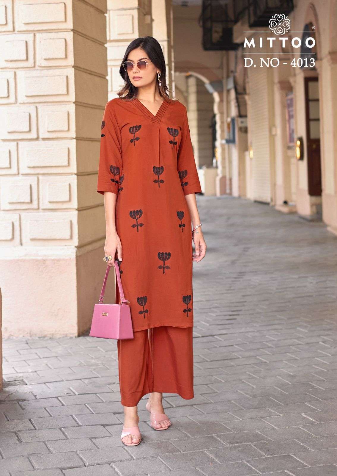 MITTOO ALBELLA VOL 3 RAYON FANCY WORKS LADIES KURTI WITH BOTTOM PAIR 