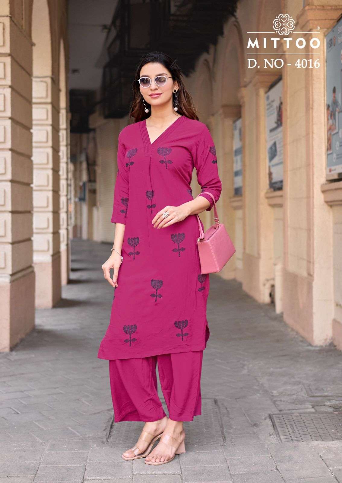 MITTOO ALBELLA VOL 3 RAYON FANCY WORKS LADIES KURTI WITH BOTTOM PAIR 