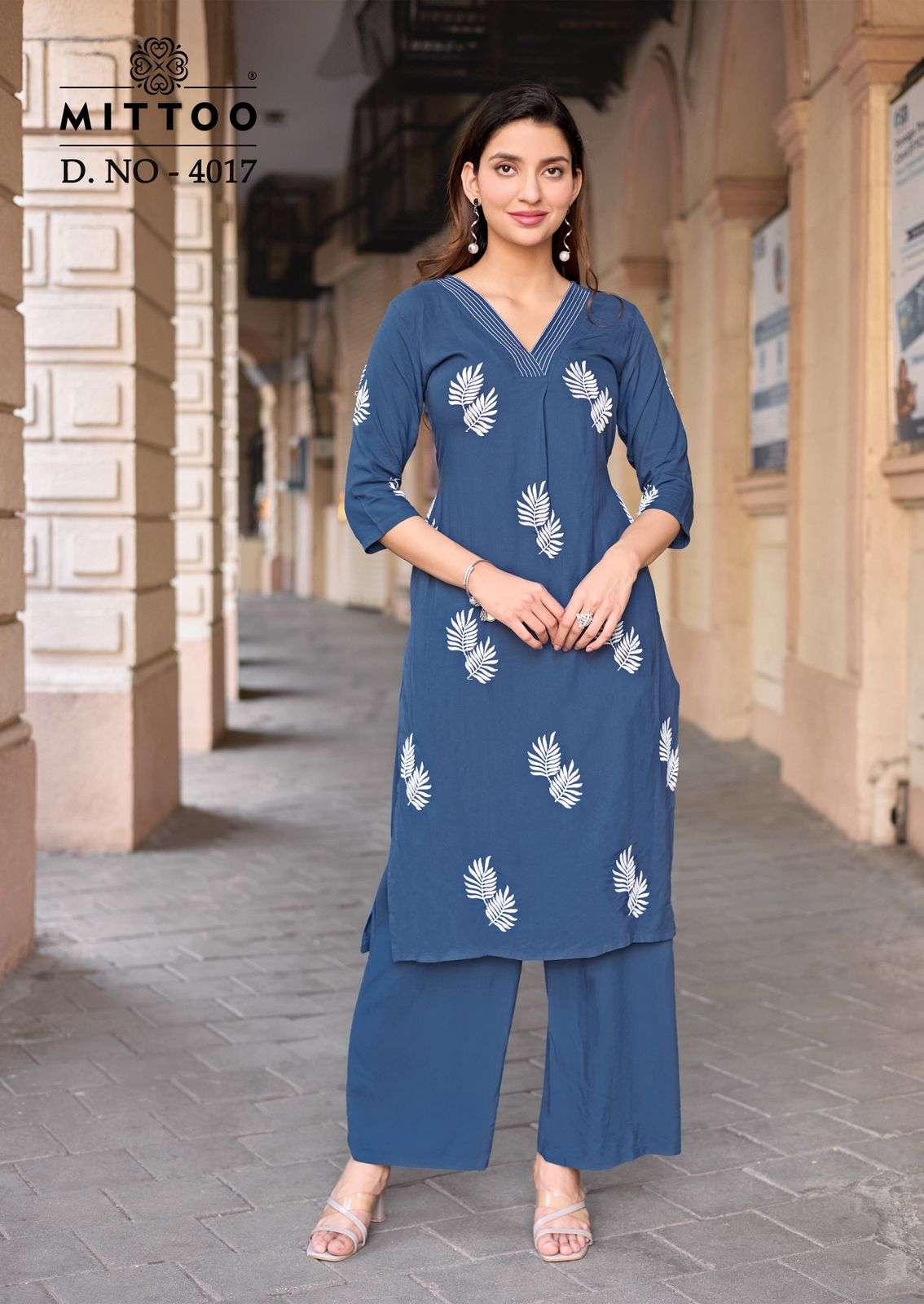 MITTOO ALBELLA VOL 3 RAYON FANCY WORKS LADIES KURTI WITH BOTTOM PAIR 