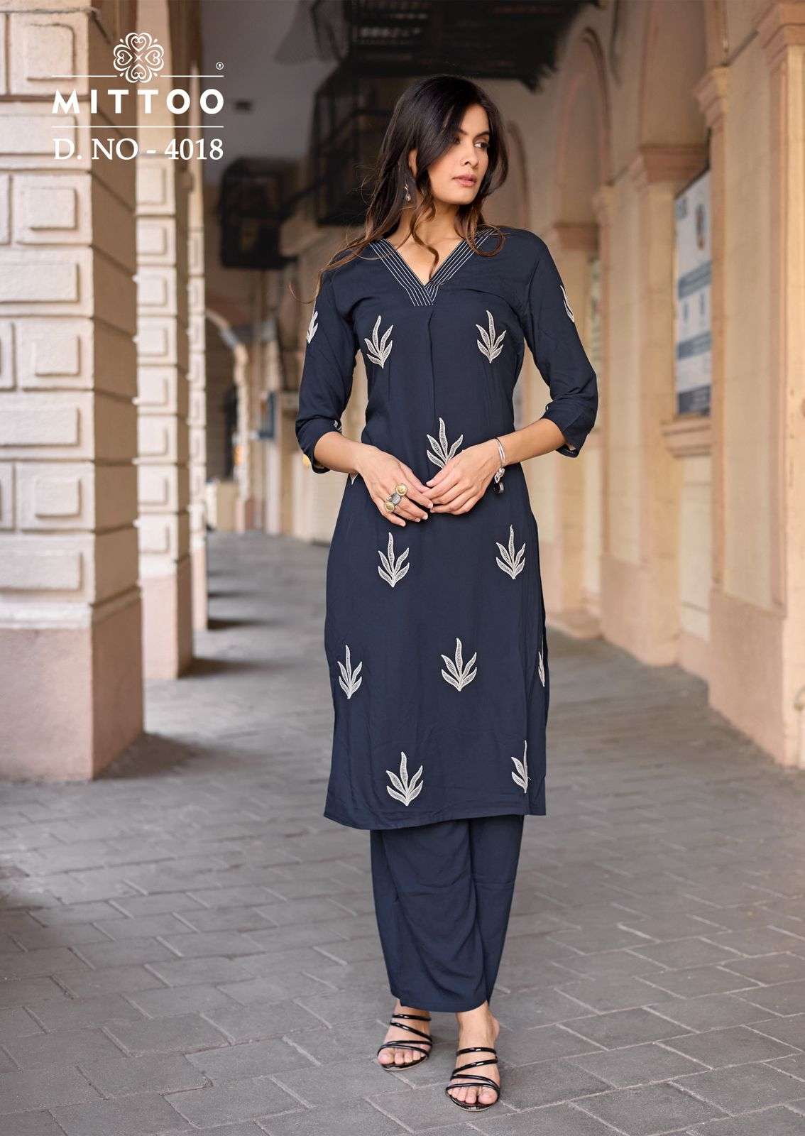 MITTOO ALBELLA VOL 3 RAYON FANCY WORKS LADIES KURTI WITH BOTTOM PAIR 