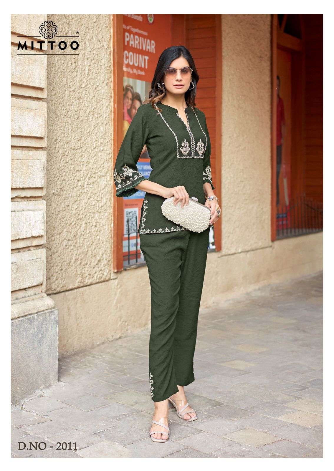MITTOO KORRA VOL 2 VISCOSE FANCY WORKS LADIES TOP WITH BOTTOM PAIR 