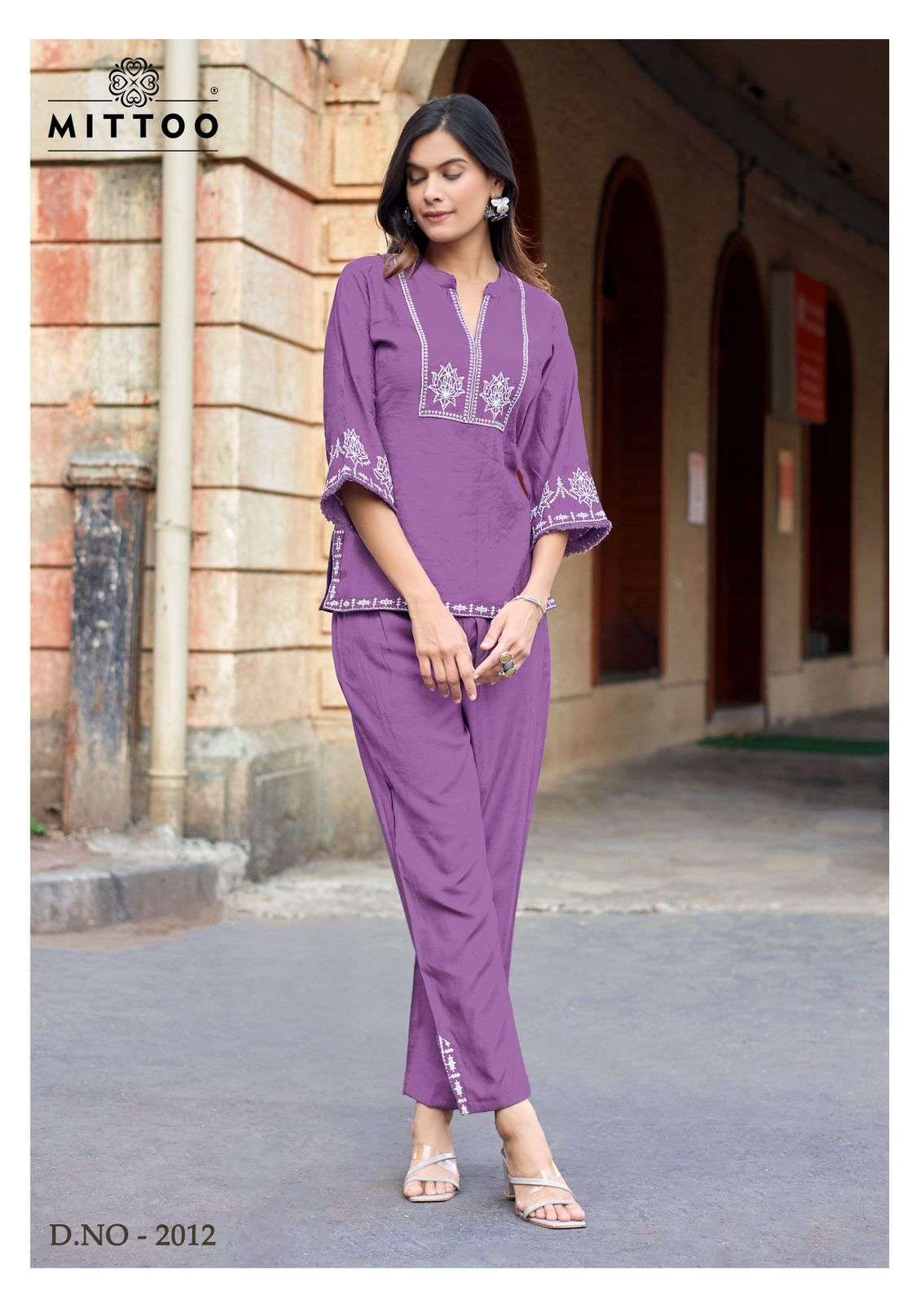 MITTOO KORRA VOL 2 VISCOSE FANCY WORKS LADIES TOP WITH BOTTOM PAIR 