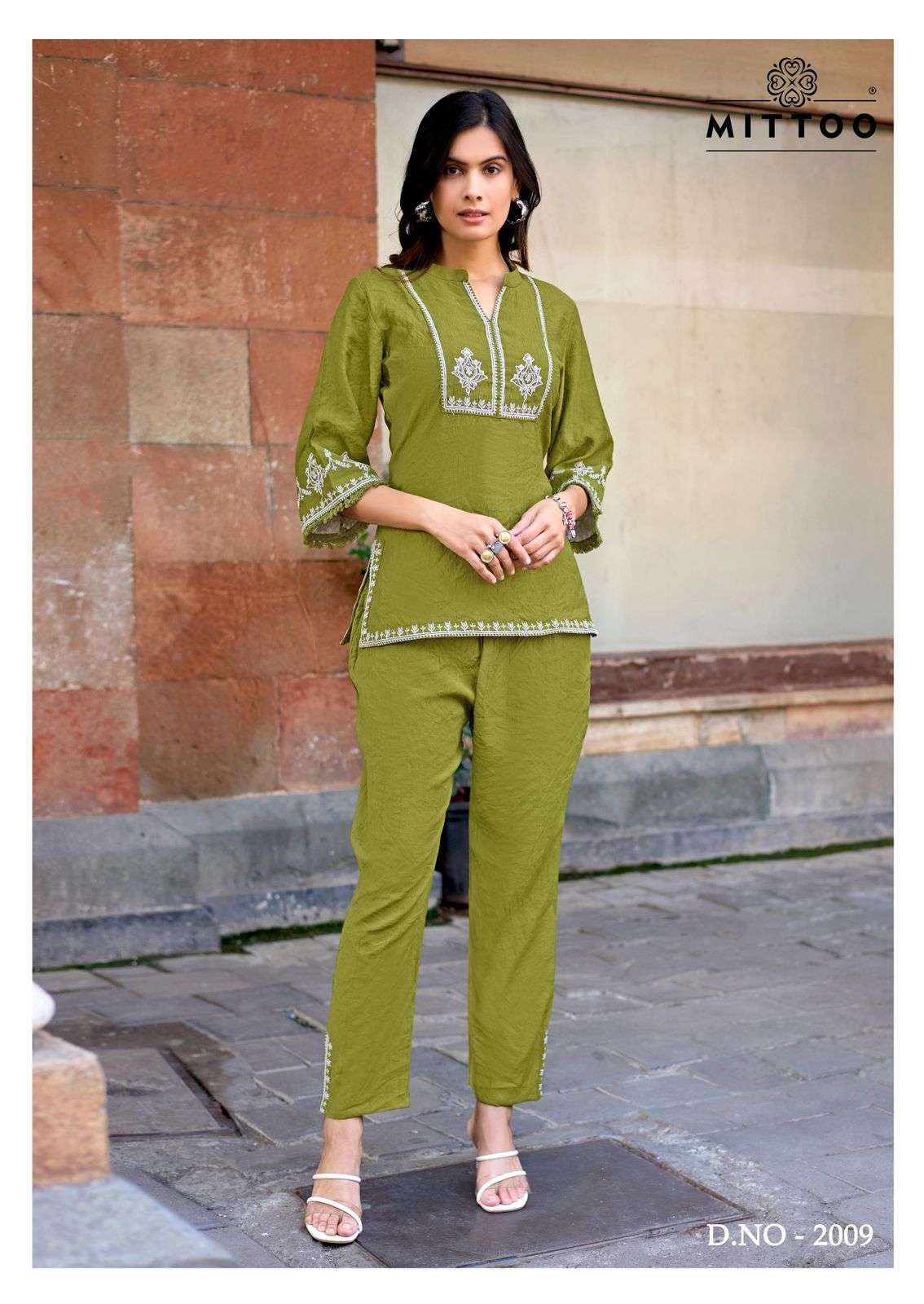 MITTOO KORRA VOL 2 VISCOSE FANCY WORKS LADIES TOP WITH BOTTOM PAIR 