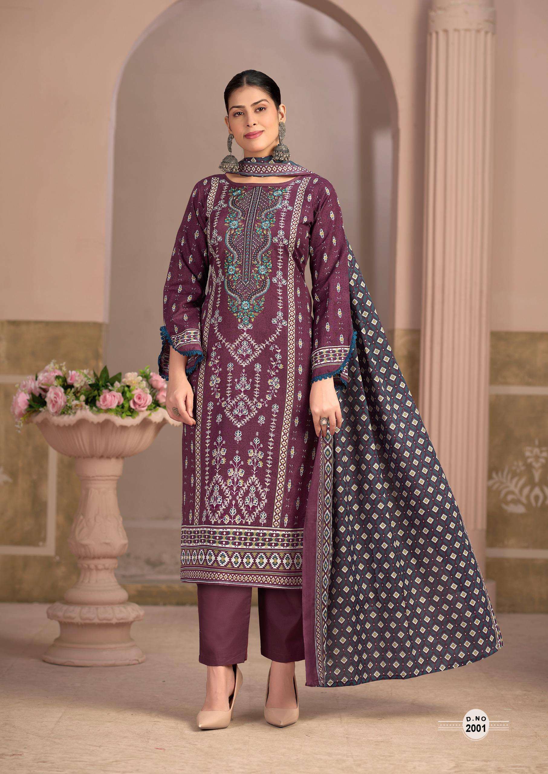 MIZAJ MUZLIN VOL 2 COTTON DIGITAL PRINT WITH WORK SUIT