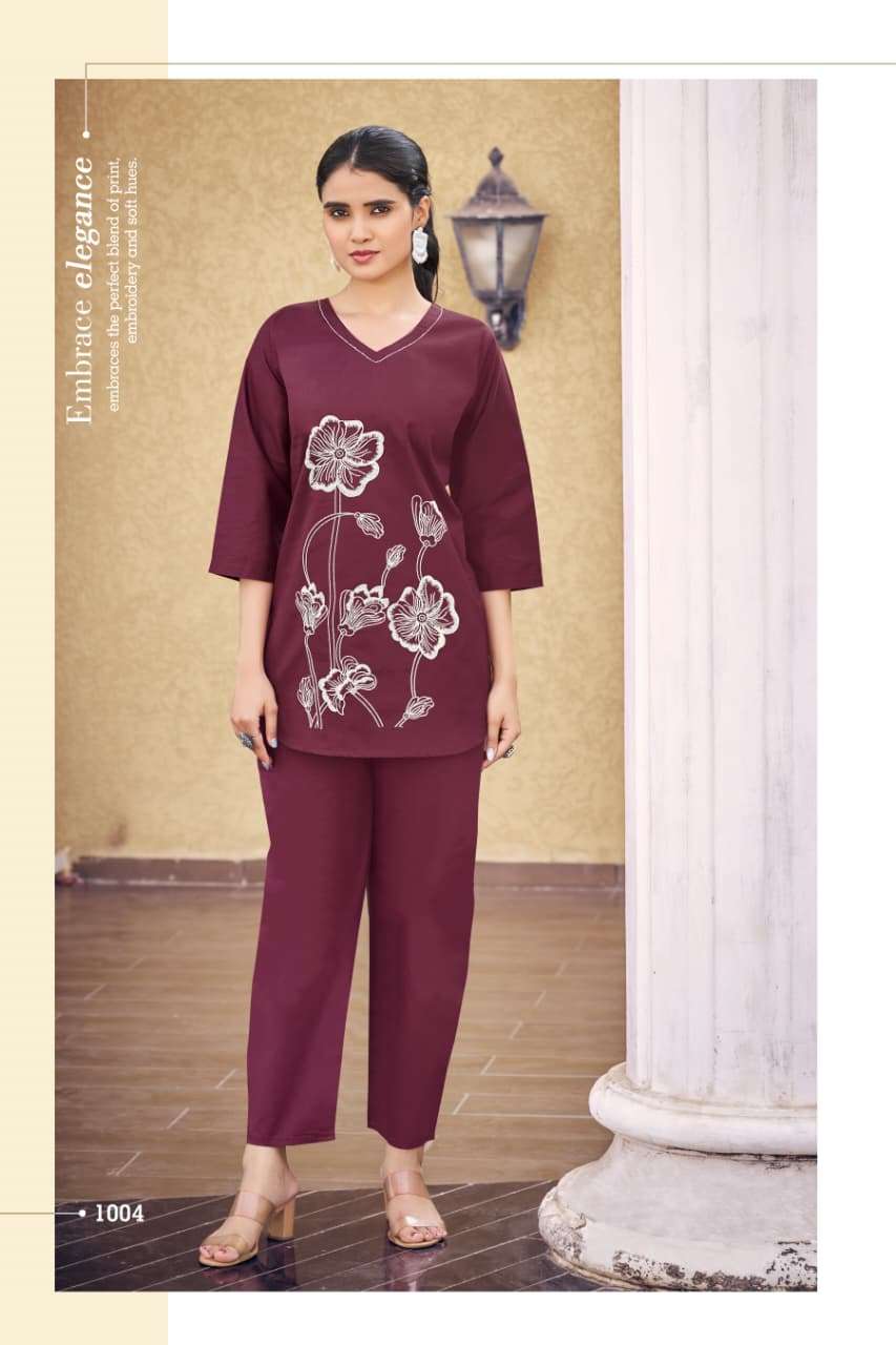 OSSM SWEETY COTTON FANCY WORK LADIES TOP WITH BOTTOM PAIR 