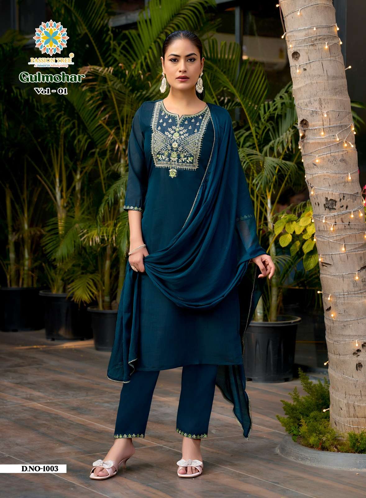PASSION TREE GULMOHAR VOL 1 STRAIGHT TOP WITH PANT & DUPATTA SET