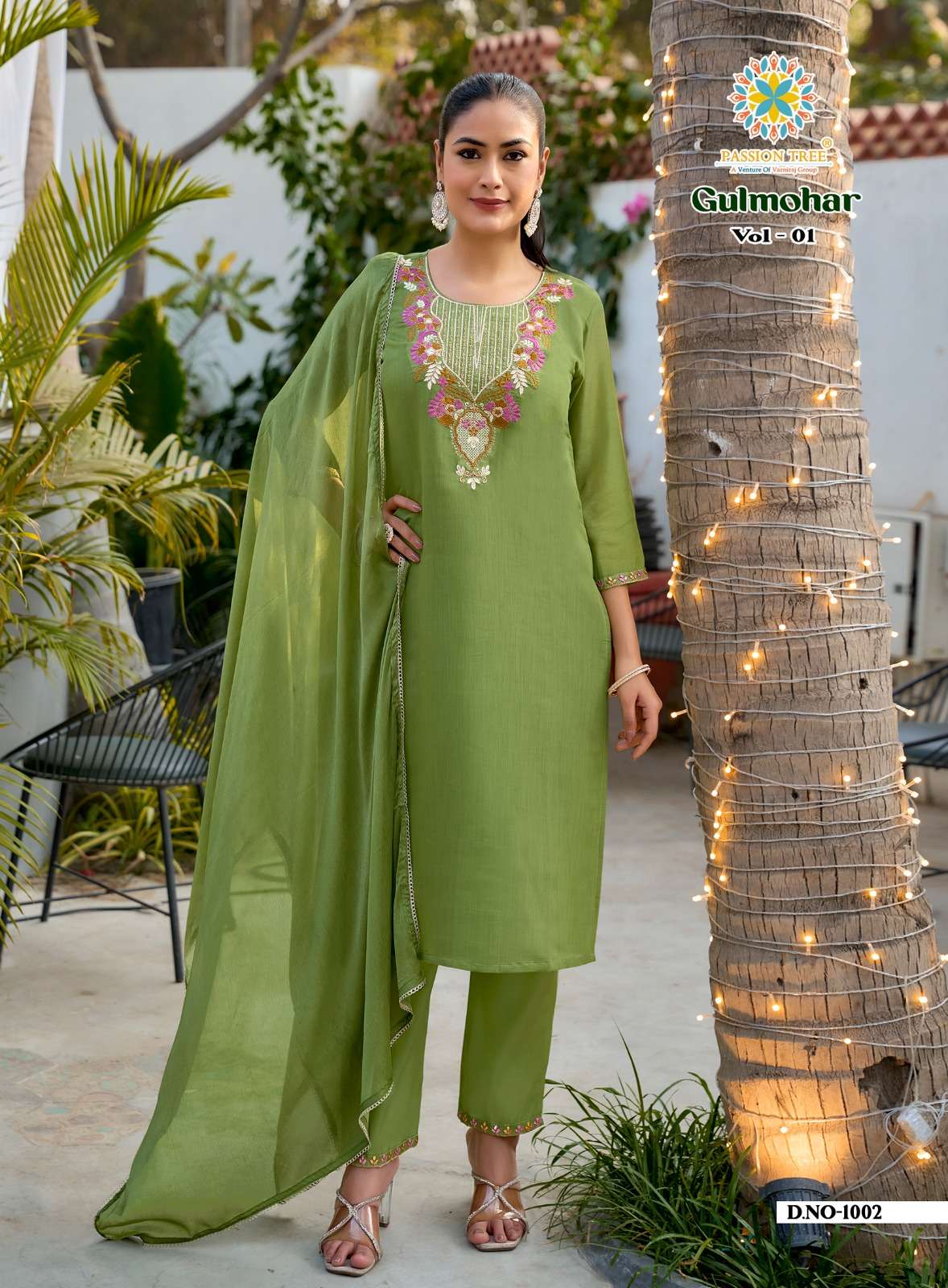 PASSION TREE GULMOHAR VOL 1 STRAIGHT TOP WITH PANT & DUPATTA SET