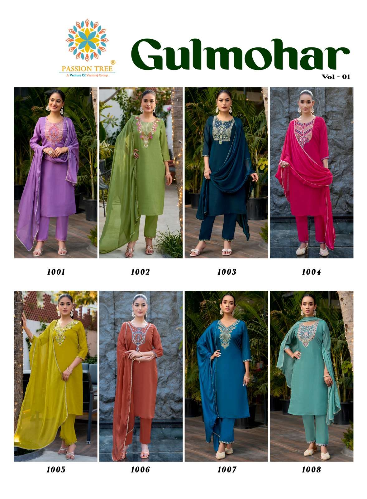 PASSION TREE GULMOHAR VOL 1 STRAIGHT TOP WITH PANT & DUPATTA SET