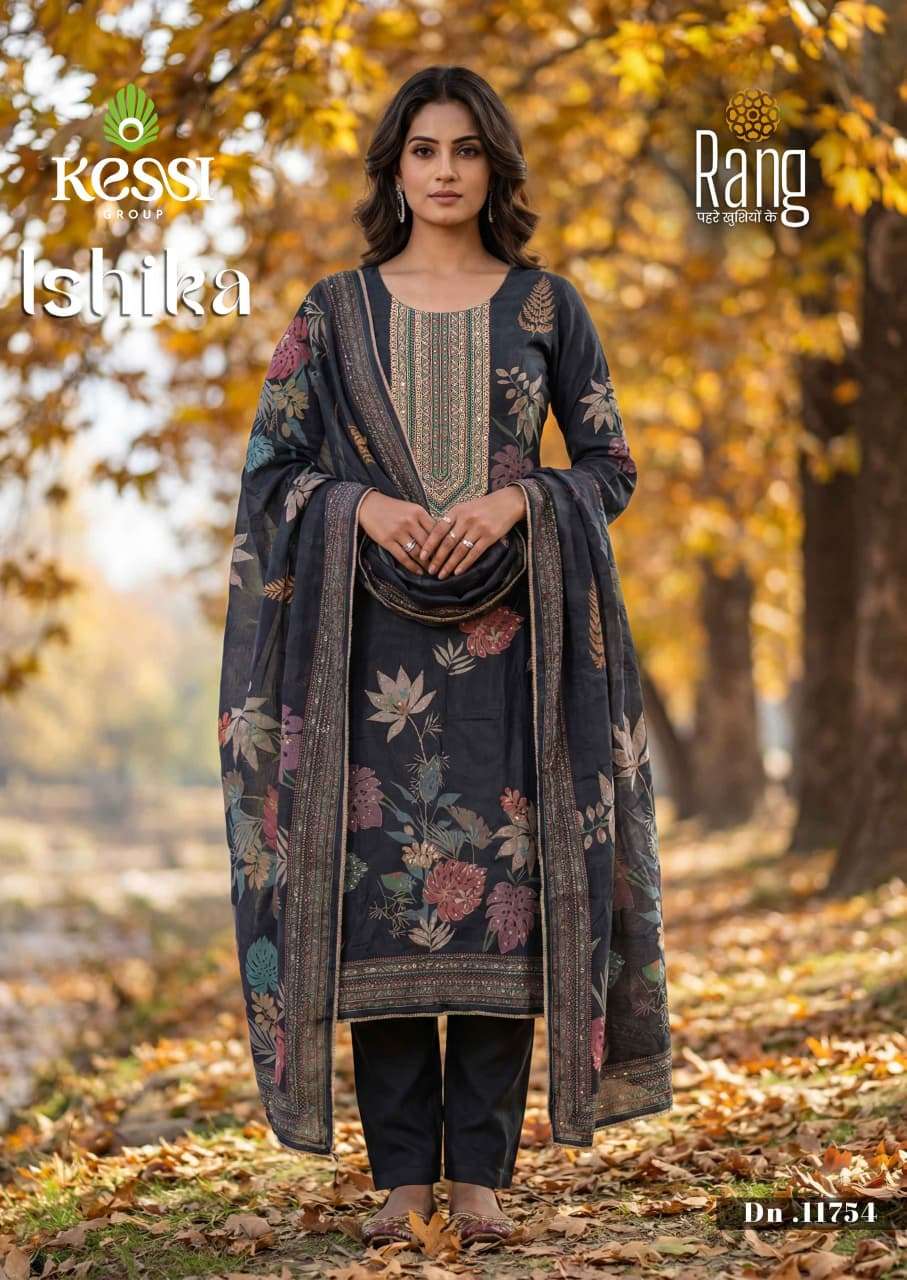 RANG ISHIKA MUSLIN DIGITAL PRINT WITH DESIGNER WORK SUIT  