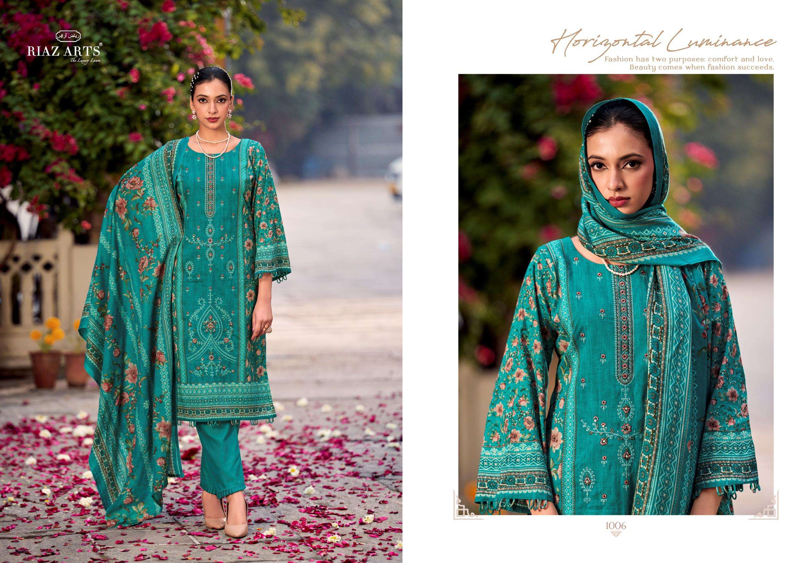 RIAZ ARTS ABU SAEED LAWN COTTON DIGITAL PRINT WITH EMBROIDERY SUIT