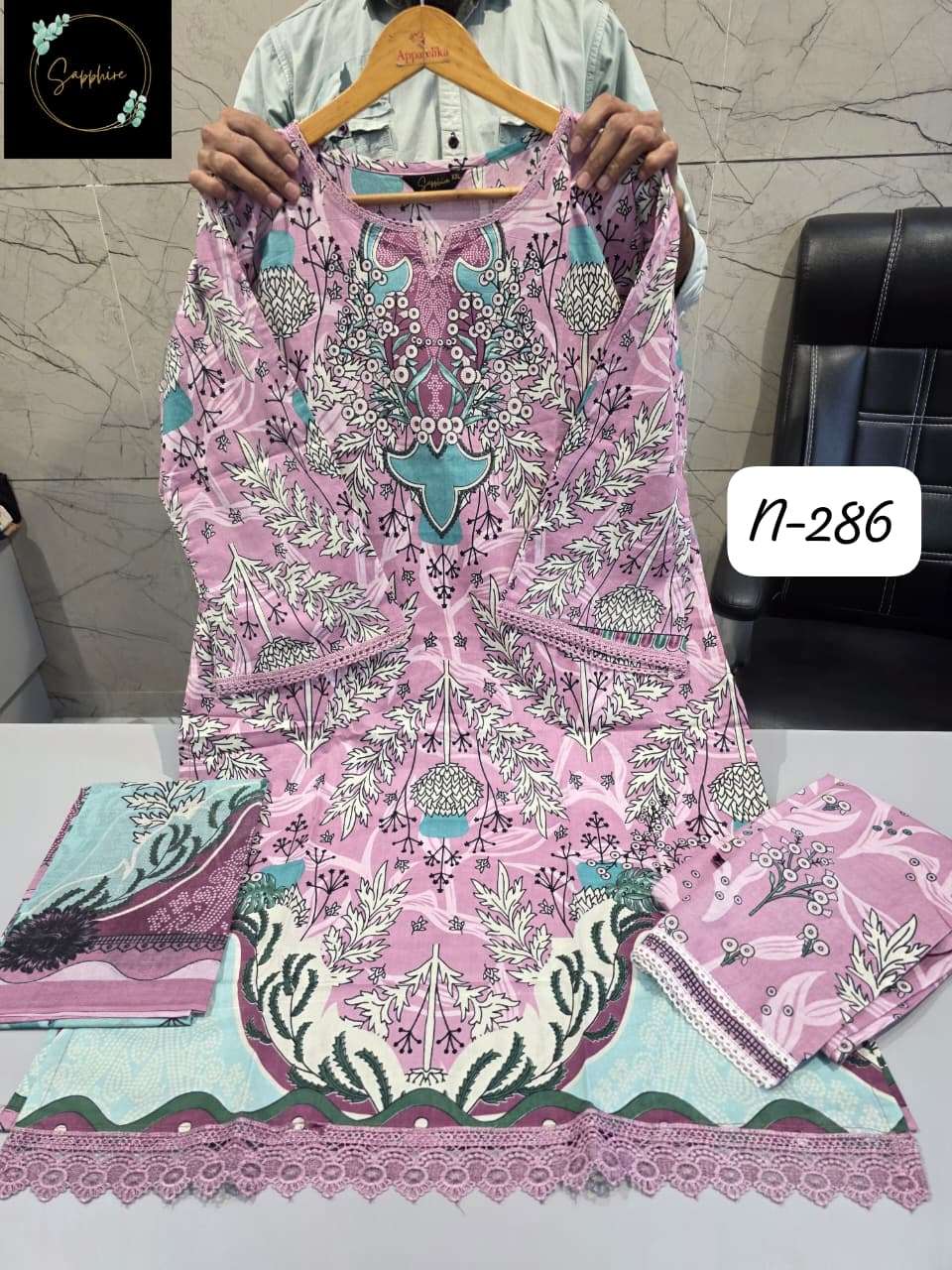 SAPPHIRE AGHA NOORAIN N 286 LAWN COTTON READY MADE PAKISTANI SUIT