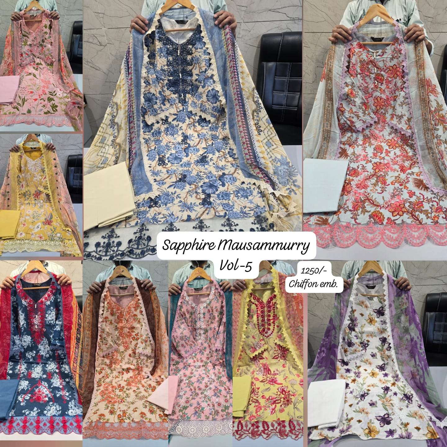 SAPPHIRE JAZMIN MAUSAMMURRY VOL 5 COTTON EMBROIDERY DESIGNER READY MADE PAKISTANI SUIT