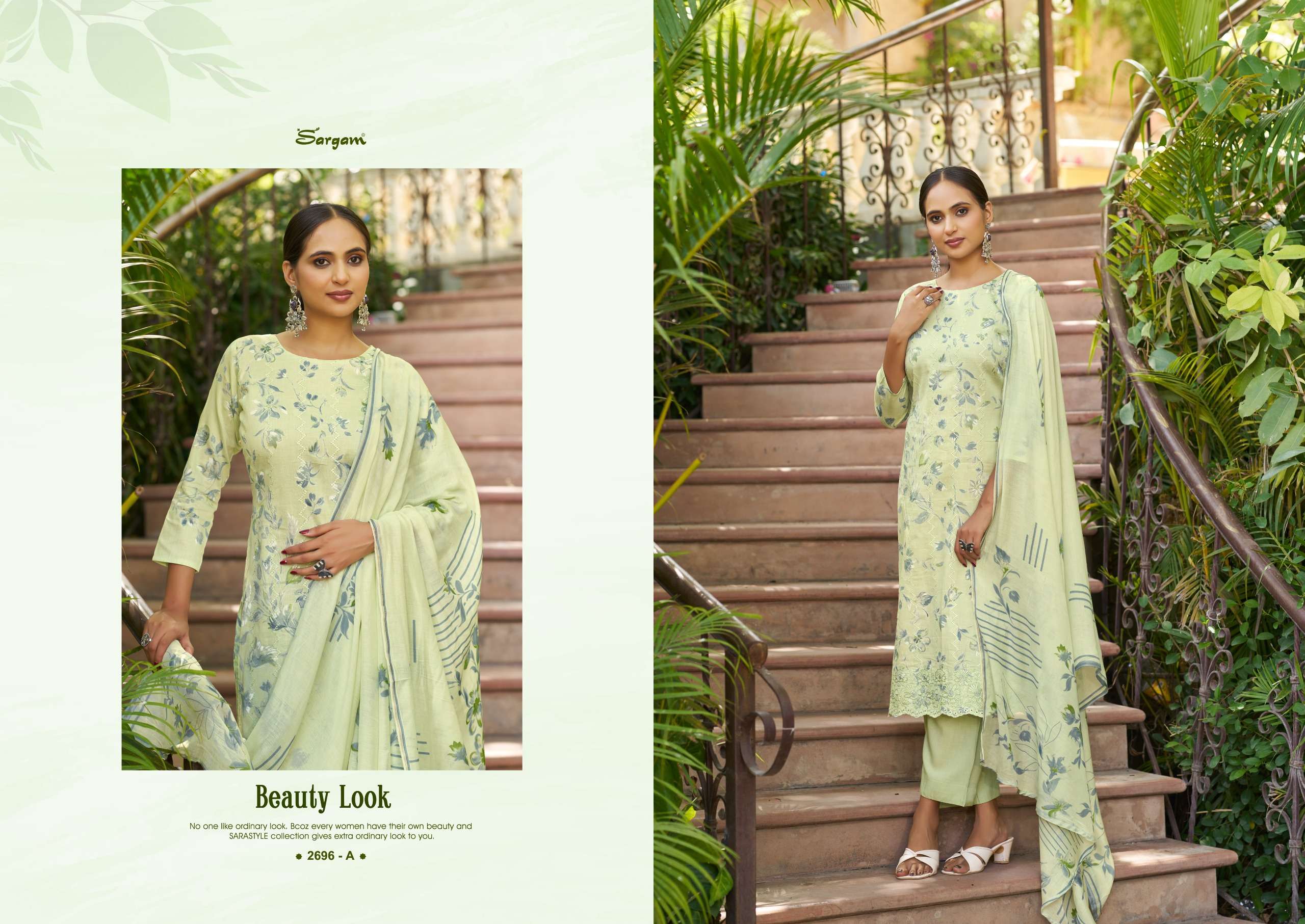 SARGAM PRINTS SHERLIN JAM COTTON DIGITAL PRINT WITH FANCY EMBROIDERY WORK SUIT