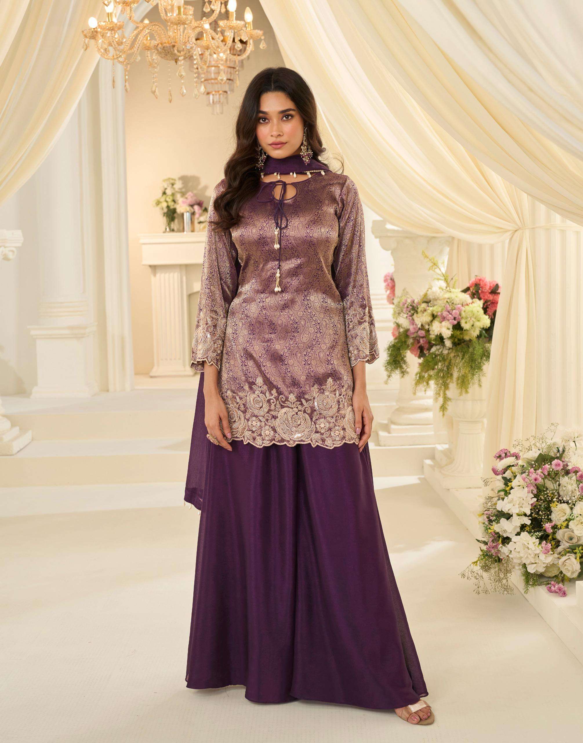 SAYURI DESIGNER JACQUARD BEADS COLLECTION VISCOSE HEAVY DESIGNER WEDDING WEAR SUIT