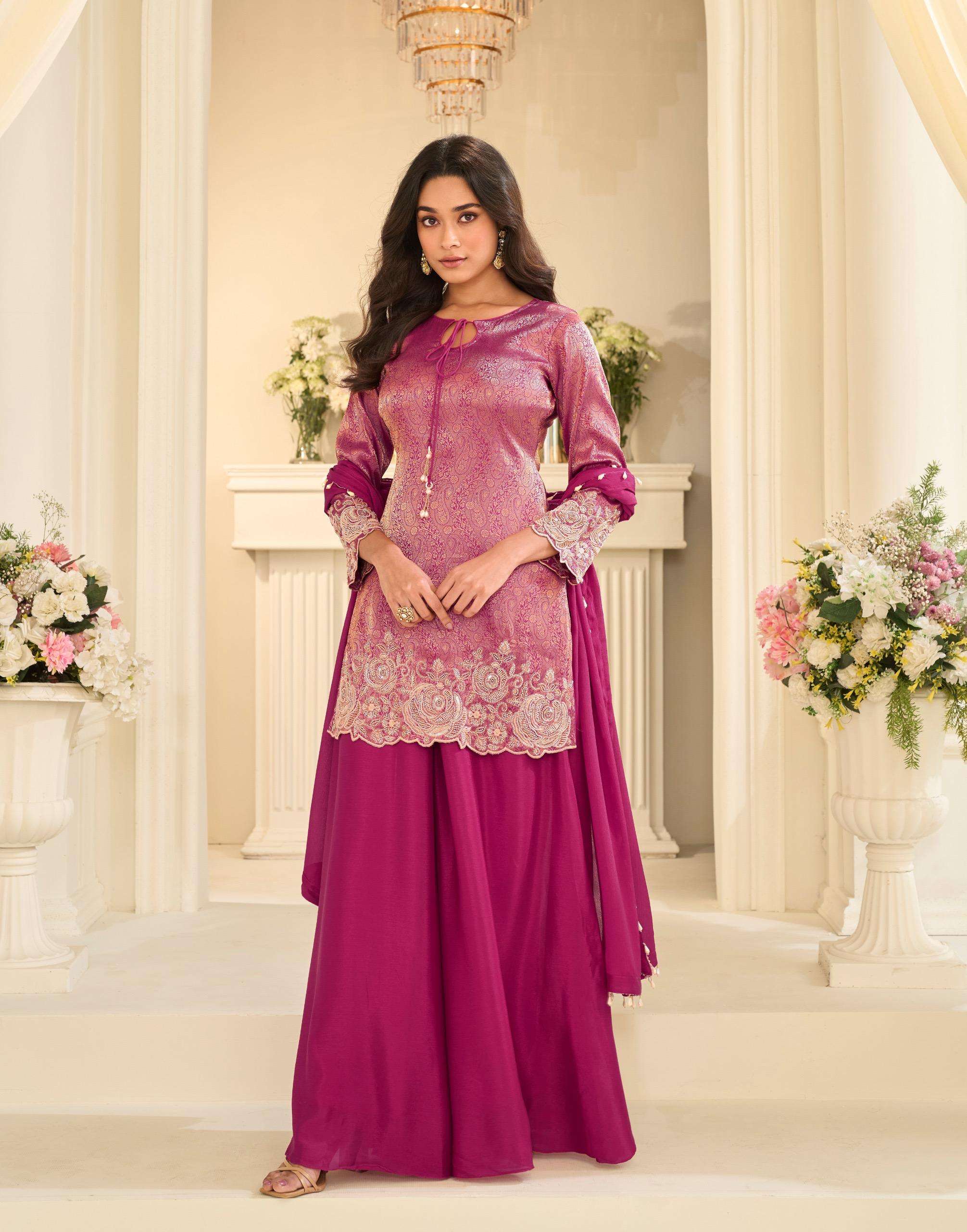 SAYURI DESIGNER JACQUARD BEADS COLLECTION VISCOSE HEAVY DESIGNER WEDDING WEAR SUIT