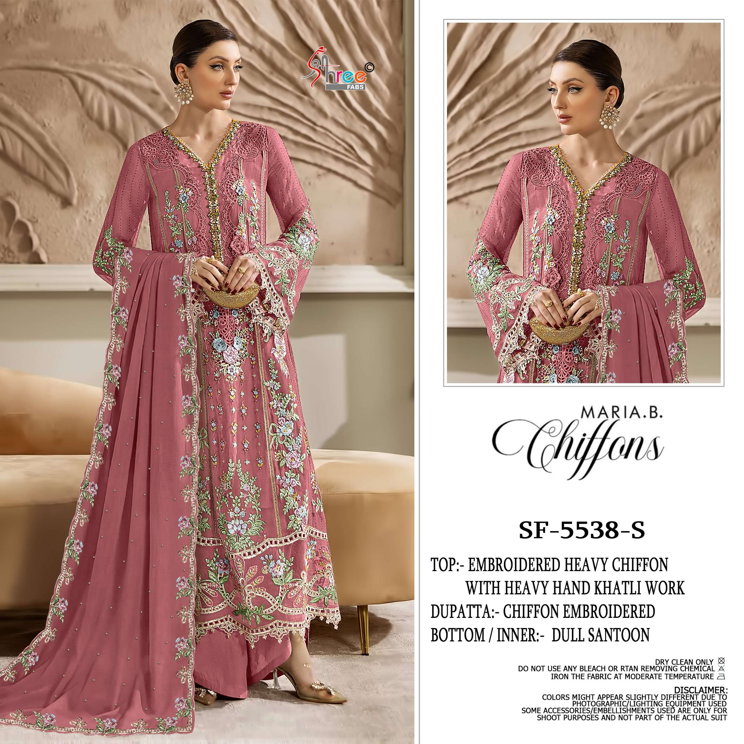 SHREE FABS SF 5538 PQRS CHIFFON HEAVY EMBROIDERY DESIGNER WEDDING WEAR PAKISTANI SUIT