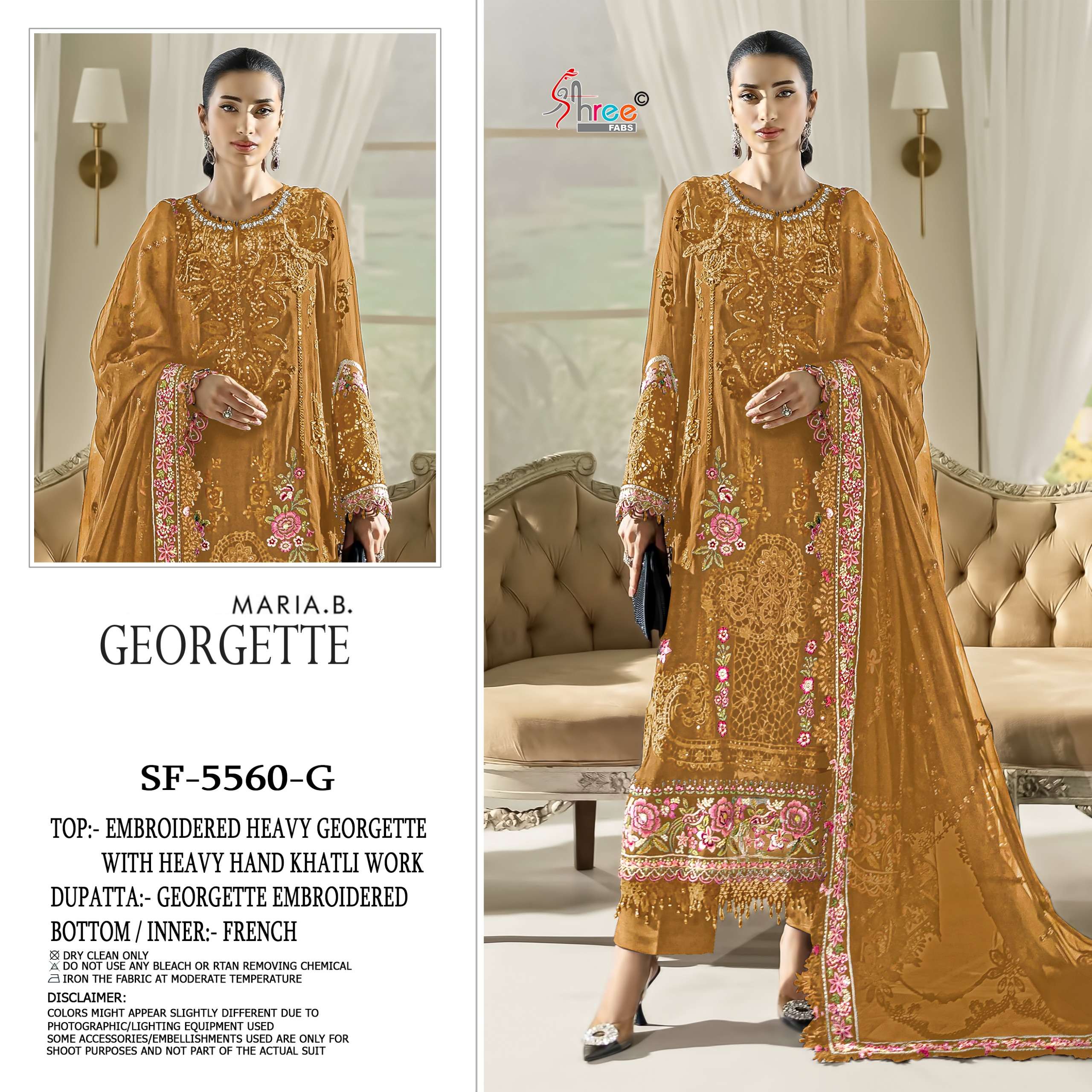 SHREE FABS SF 5560 GEORGETTE HEAVY EMBROIDERED DESIGNER PAKISTANI SUIT