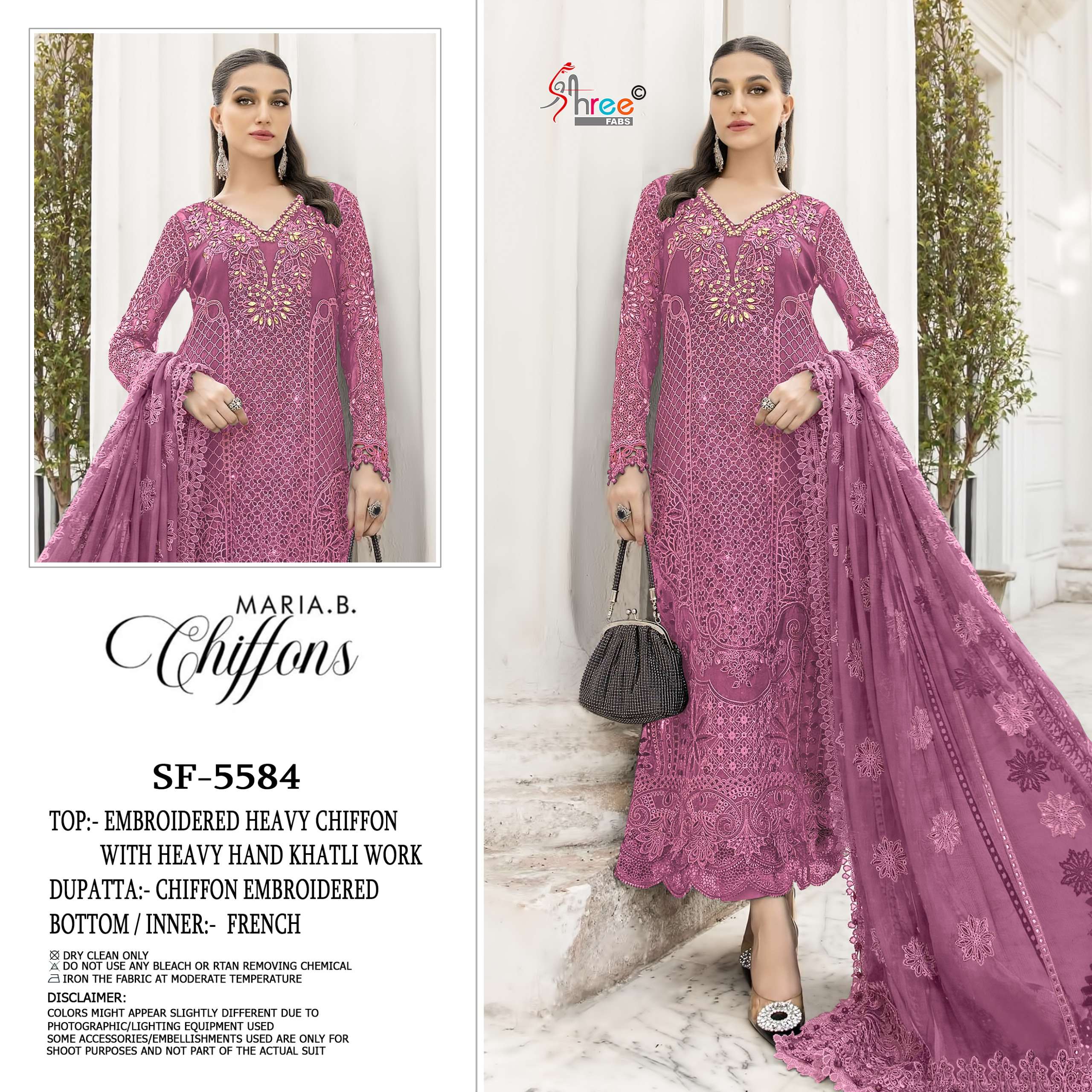 SHREE FABS SF 5584 CHIFFON HEAVY EMBROIDERED DESIGNER WEDDING WEAR PAKISTANI SUIT