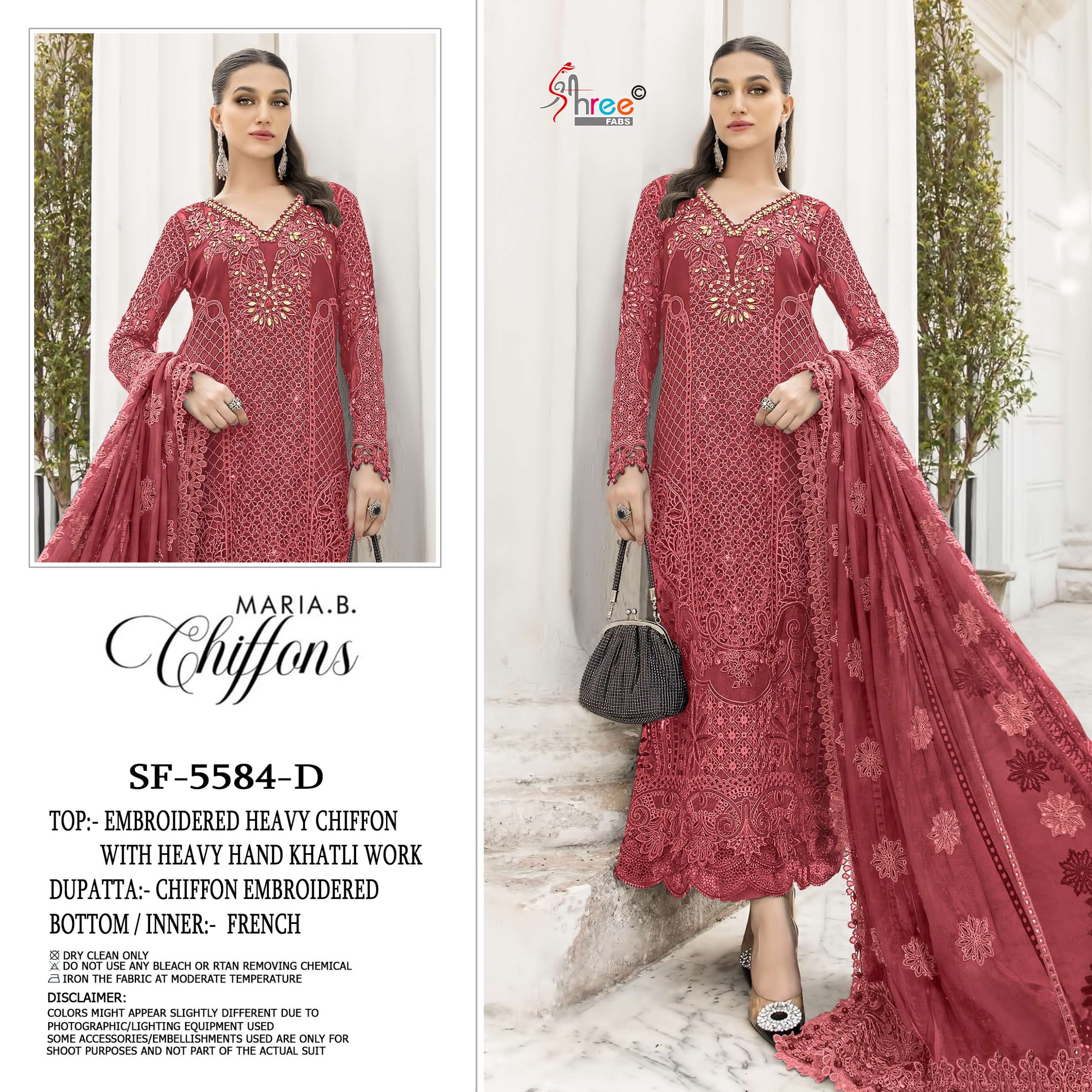 SHREE FABS SF 5584 CHIFFON HEAVY EMBROIDERED DESIGNER WEDDING WEAR PAKISTANI SUIT