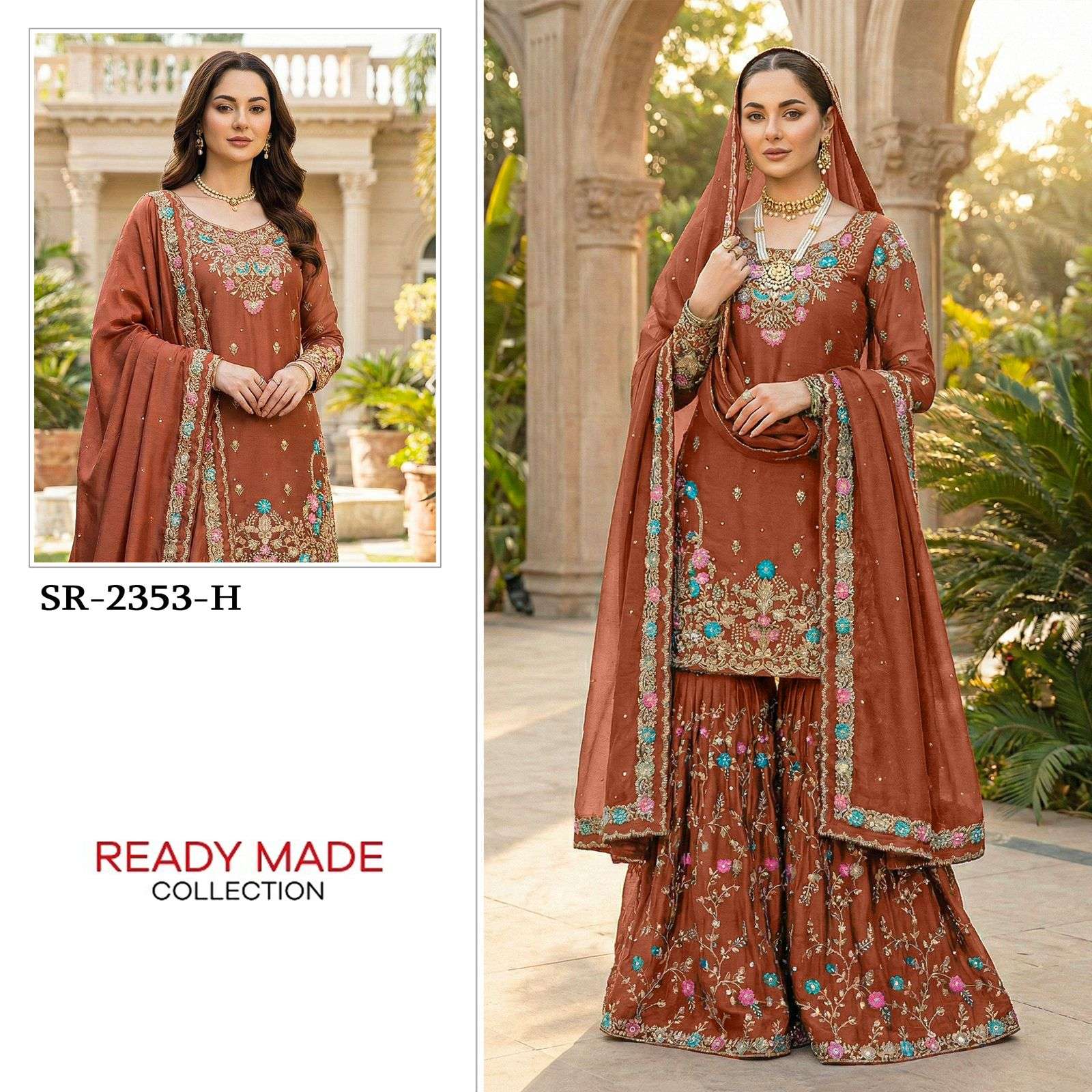 SHREE FABS SR 2353 EFGH JIMMY SILK DESIGNER HEAVY SHARARA SUIT