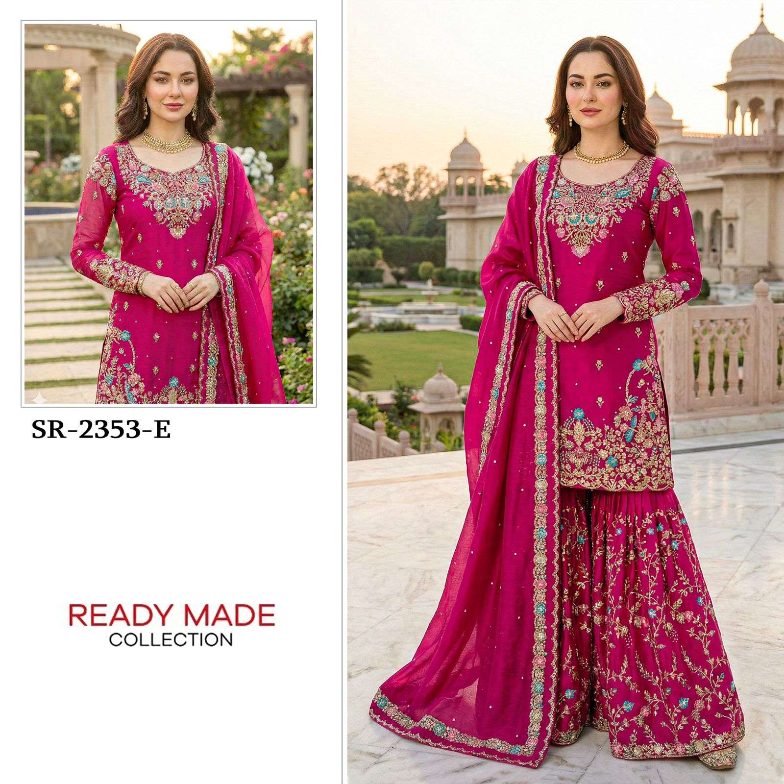 SHREE FABS SR 2353 EFGH JIMMY SILK DESIGNER HEAVY SHARARA SUIT