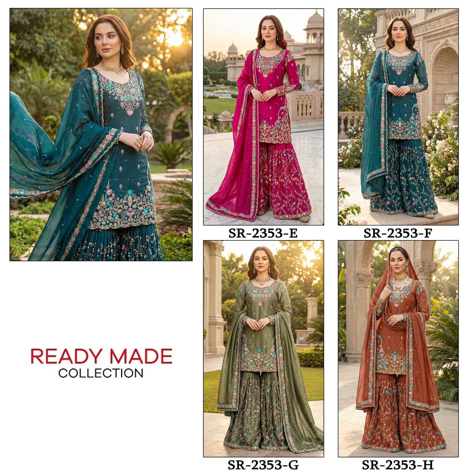 SHREE FABS SR 2353 EFGH JIMMY SILK DESIGNER HEAVY SHARARA SUIT