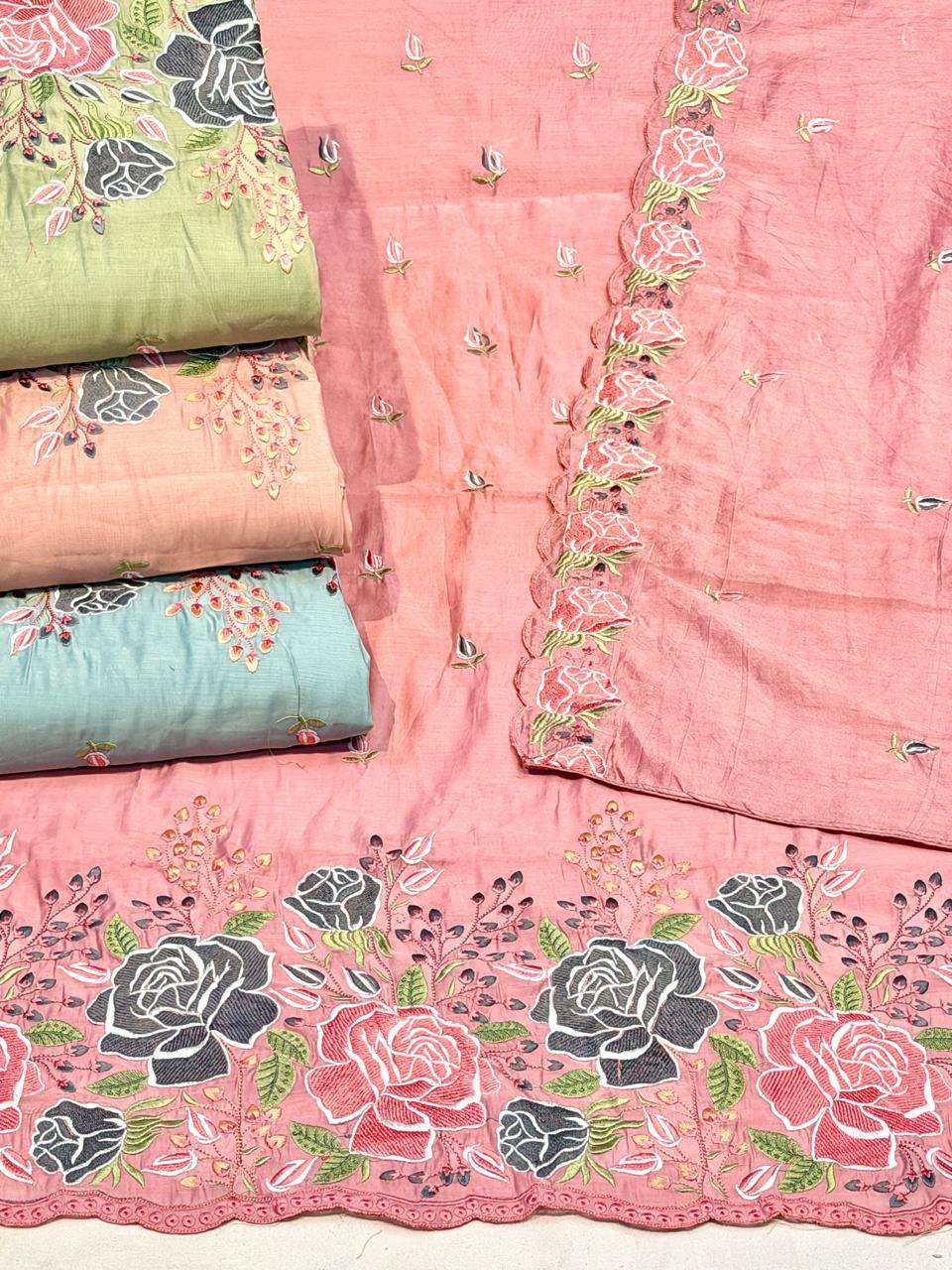 SIARA NON CATALOG VOL 20 CHANDERI FABRIC FANCY DESIGNER WORK SUITS 