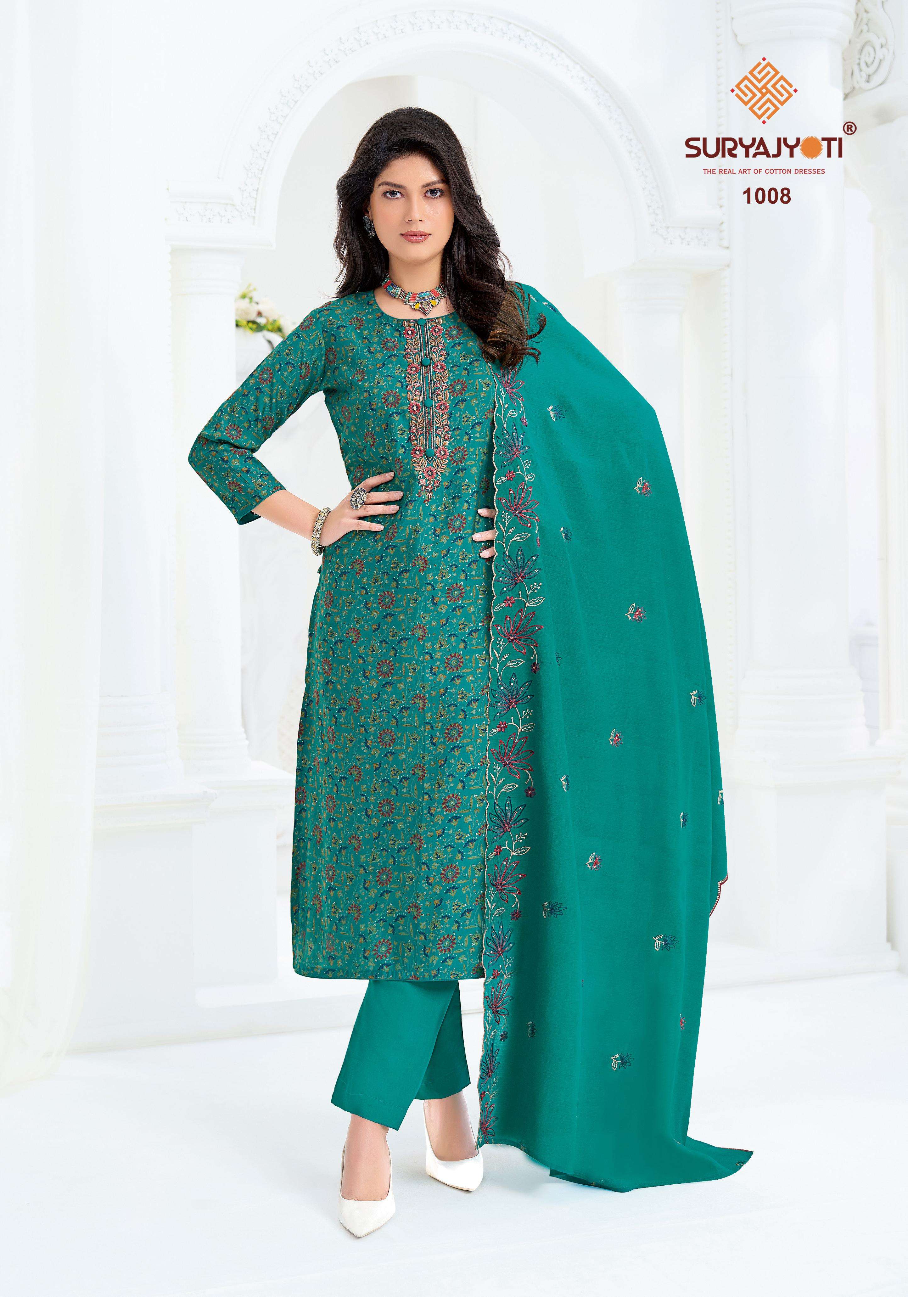 SURYAJYOTI PAVITRA VOL 1 MODAL SILK PRINT WITH FANCY EMBROIDERY WORK SUIT