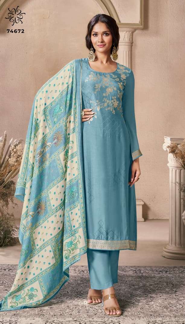 VINAY FASHION KULEESH NAVYA VOL 3 JACQUARD DESIGNER WORK LADIES SUIT
